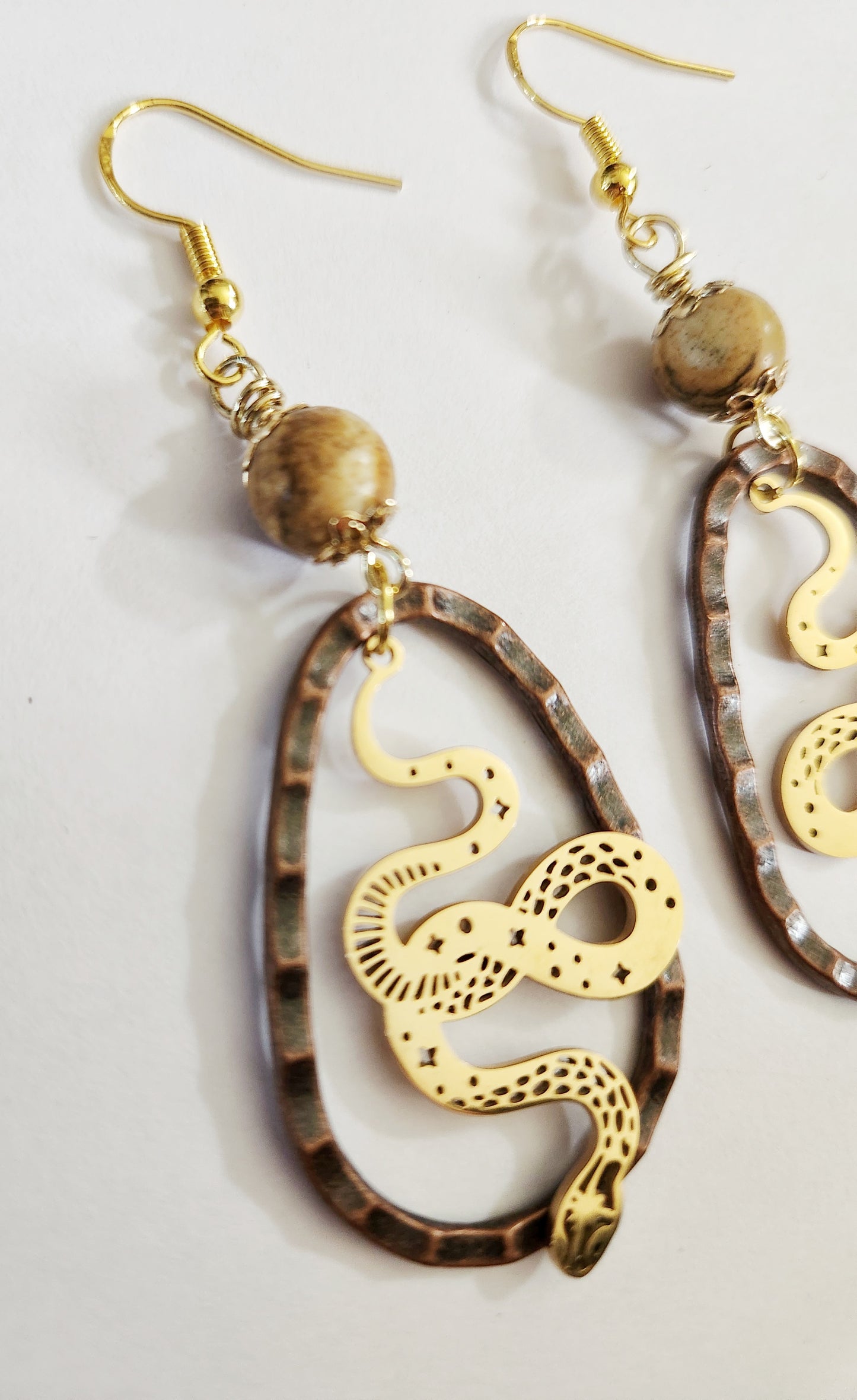Snake dangle earrings