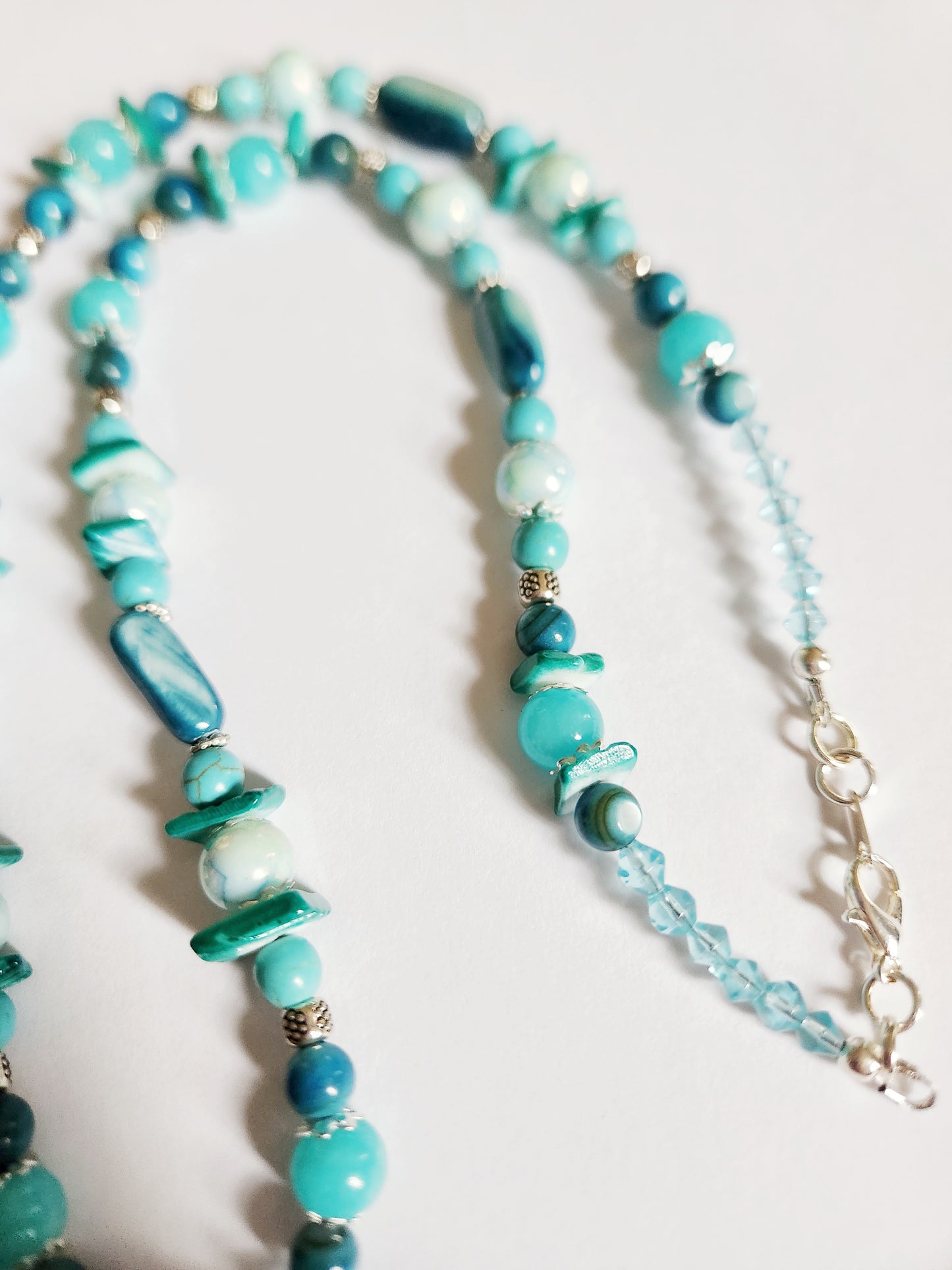 Silver starfish gemstone necklace