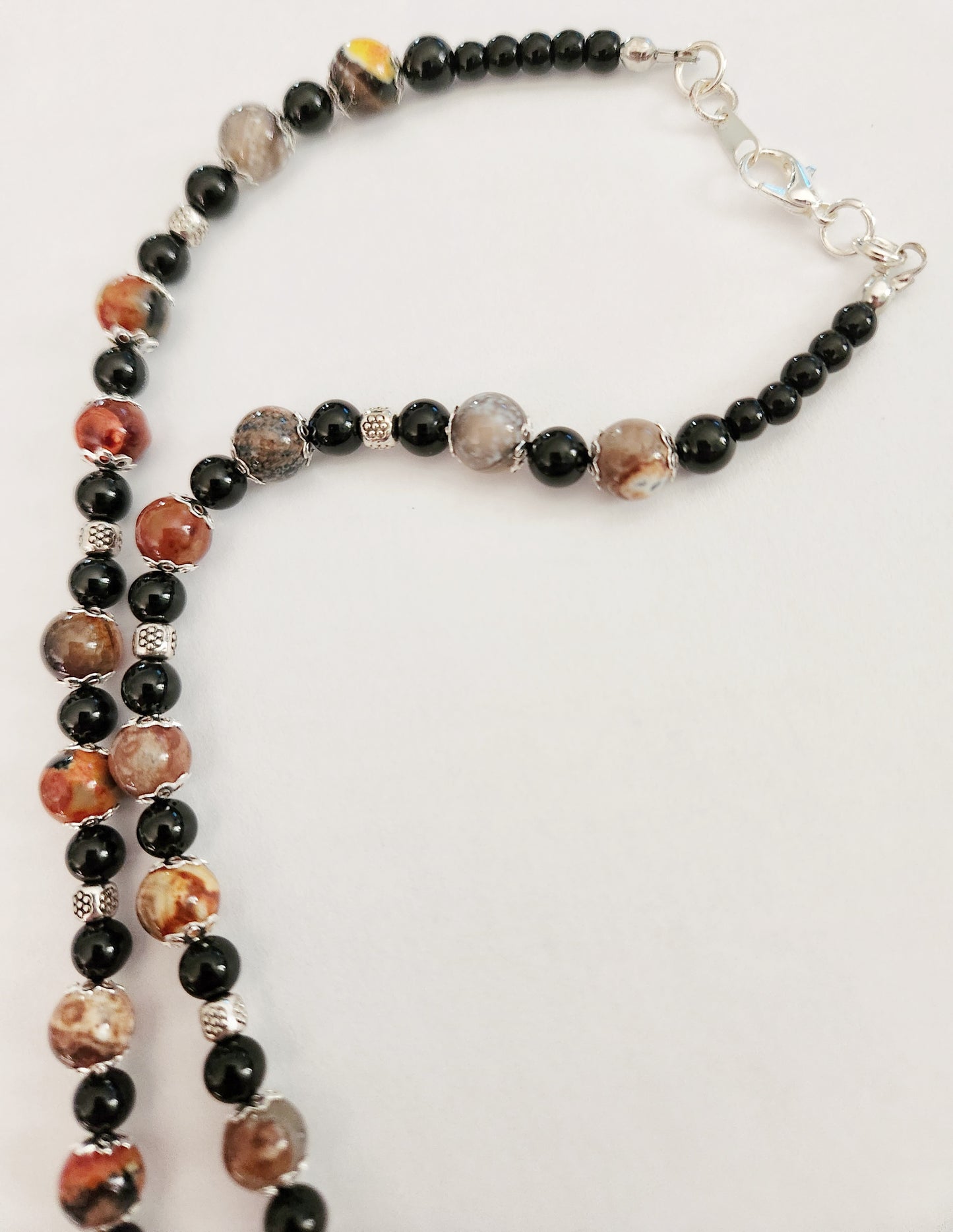 Death head moth necklace, unisex necklace, Summerween, Falloween, Halloween jewelry, beaded necklace, moth jewelry