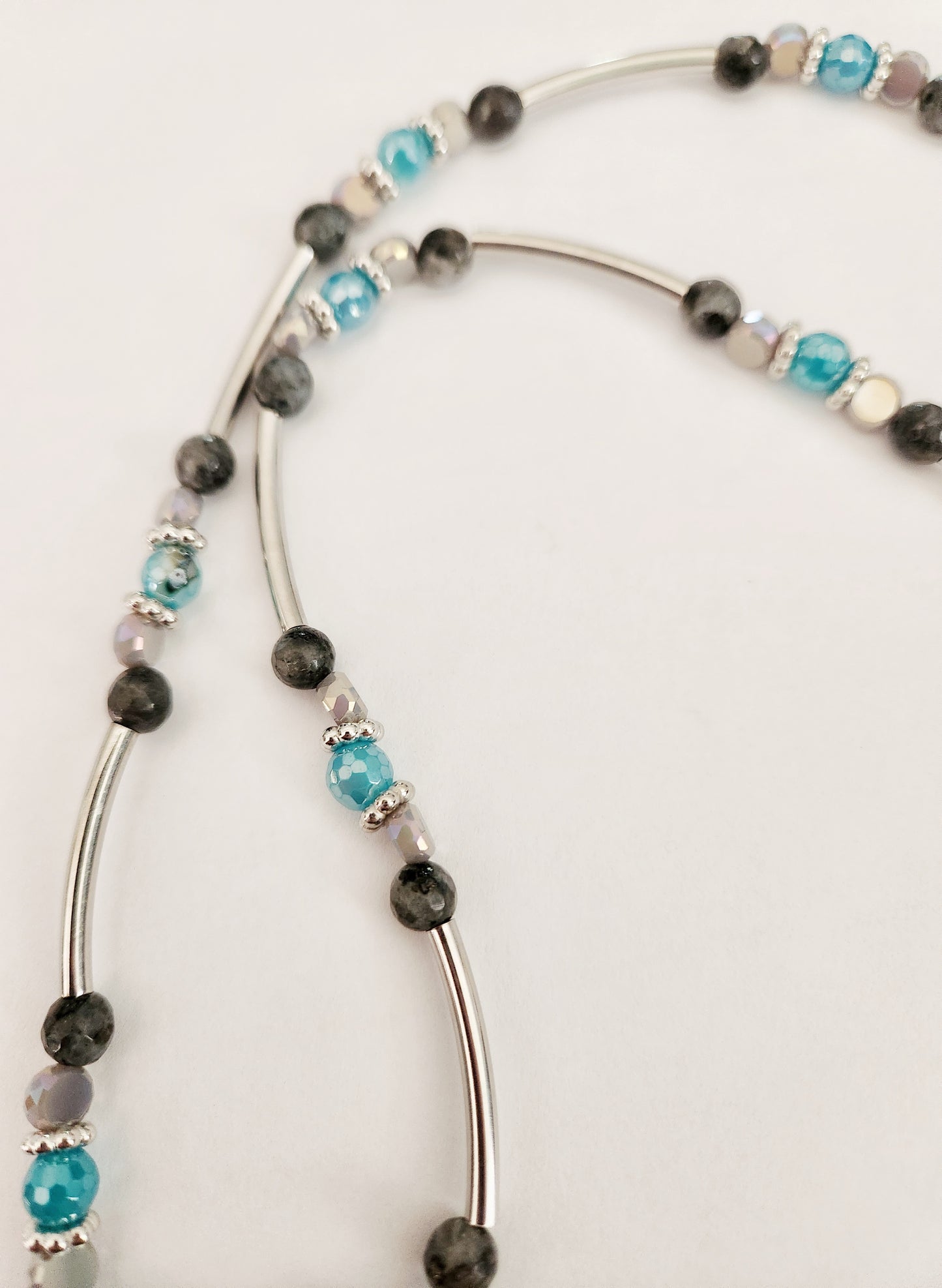 Blue Skeleton gemstone necklace