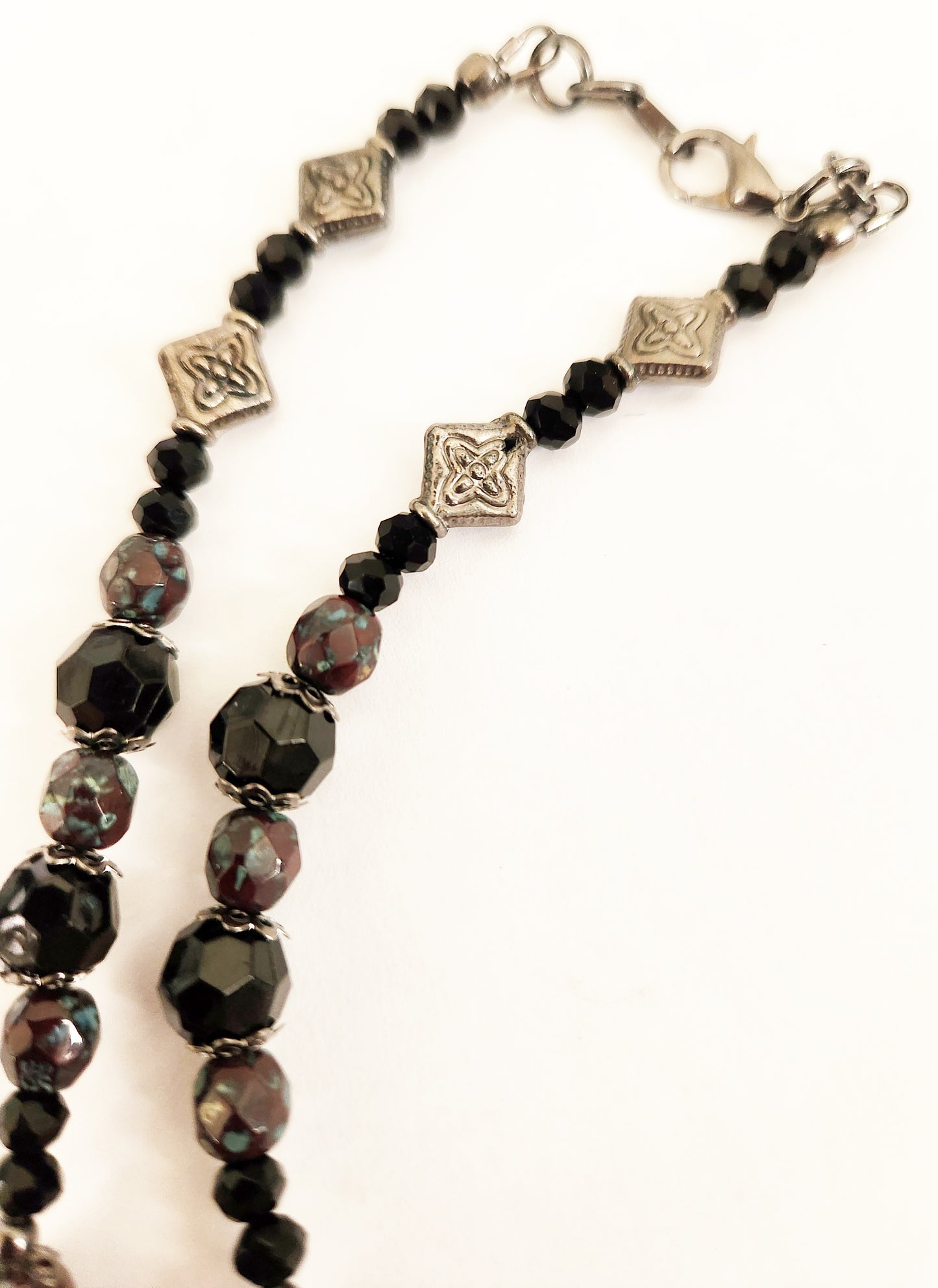 Jasper gemstone circle necklace