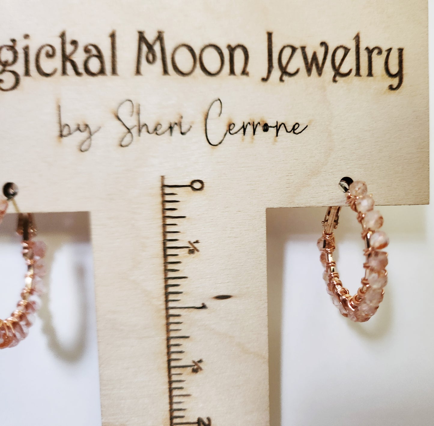 Strawberry Quartz gemstone beaded hoop earrings