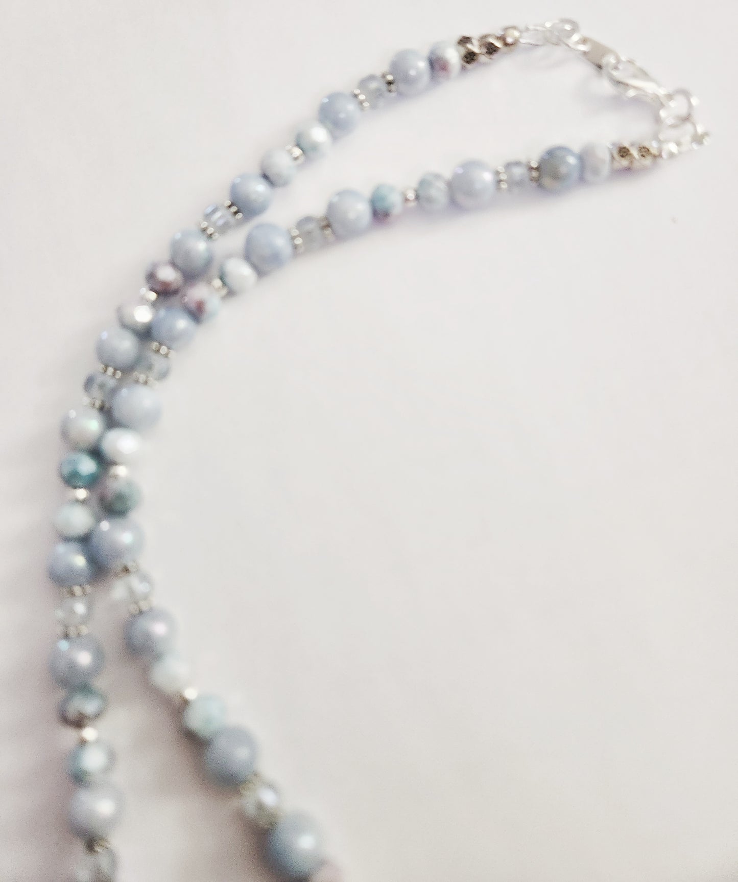 Blue Druzy Quartz gemstone necklace