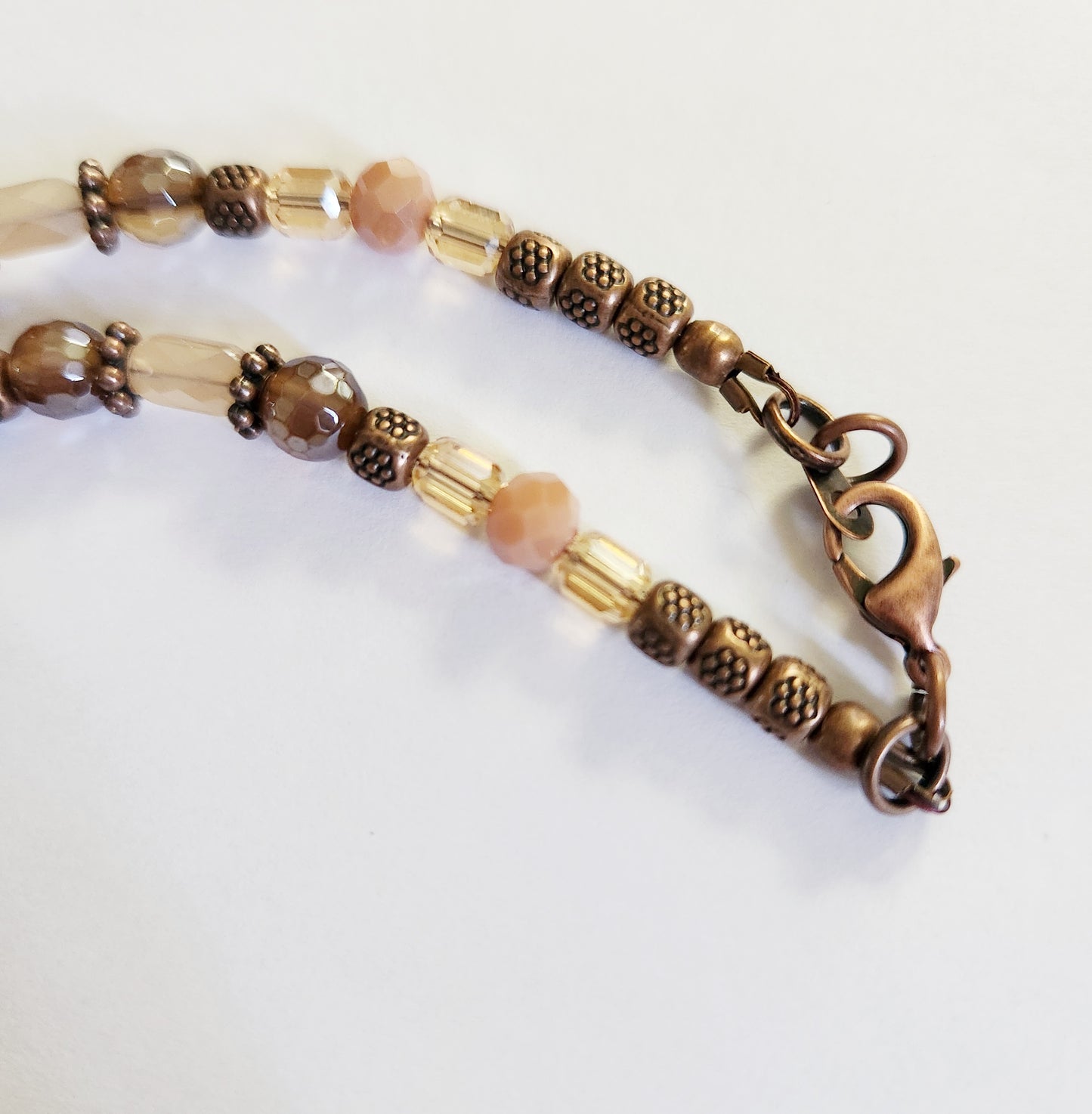 Copper sunburst circle necklace