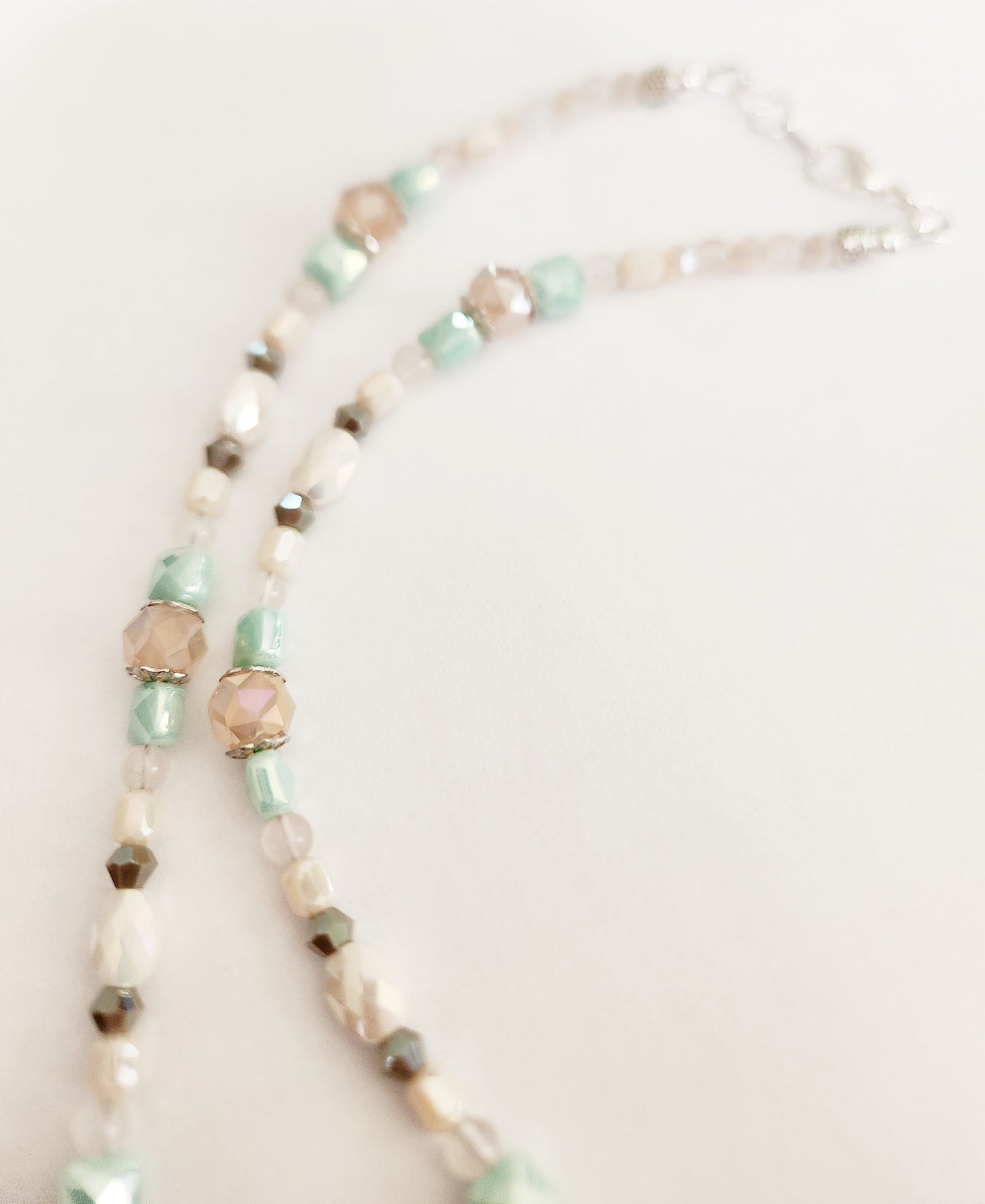 Rose Quartz gemstone silver necklace