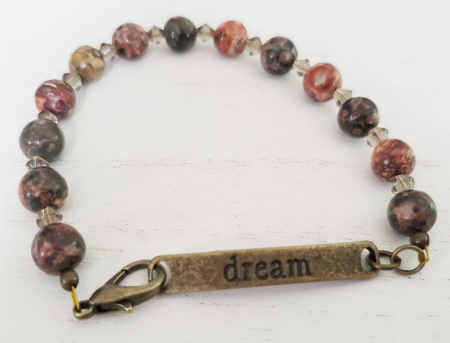 Jasper gemstone beaded bracelet