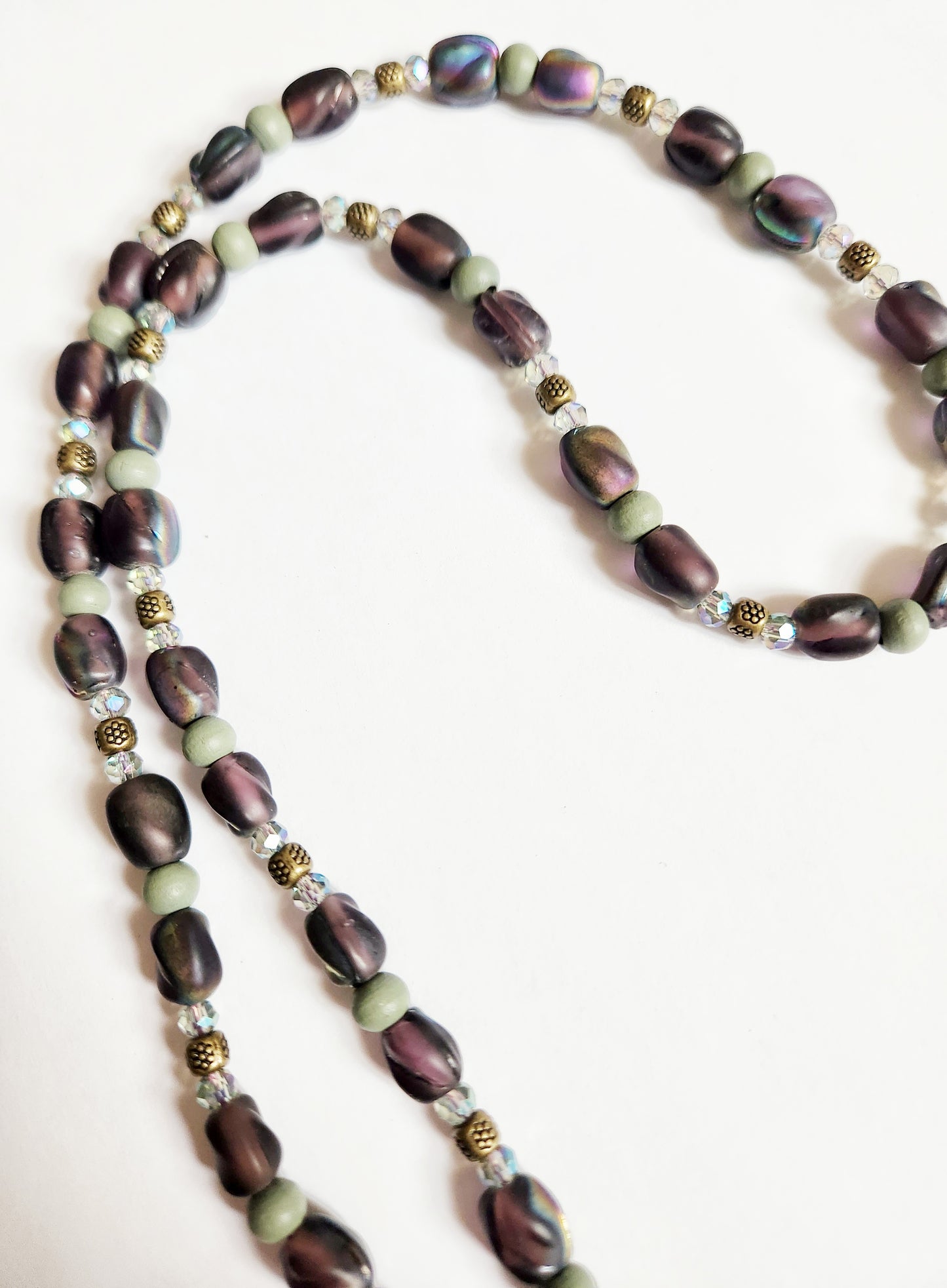 Dark gold charm necklace