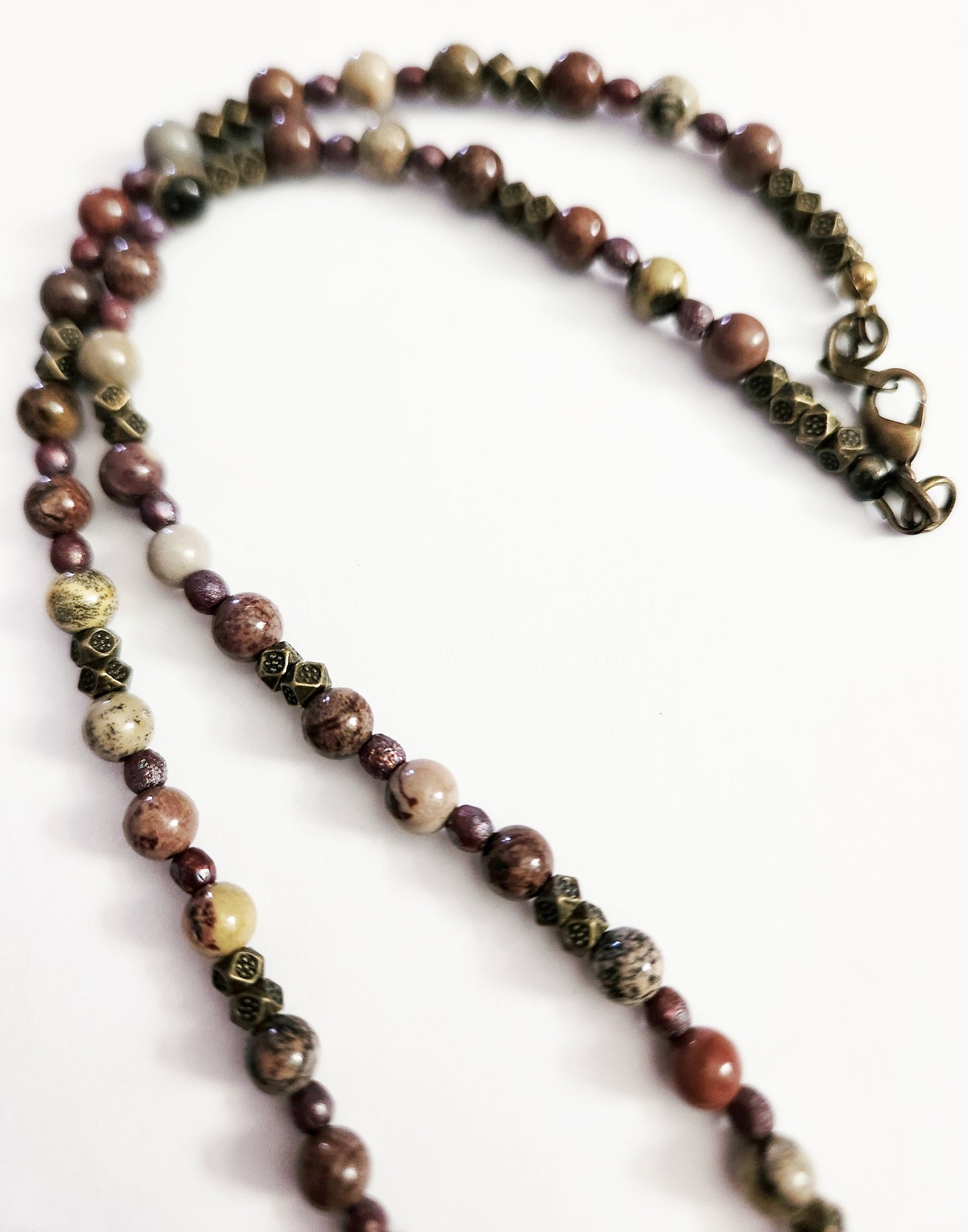 Circle necklace, Jasper gemstone necklace, Statement Necklace, Birthday Gift for Mom, Sister Gift