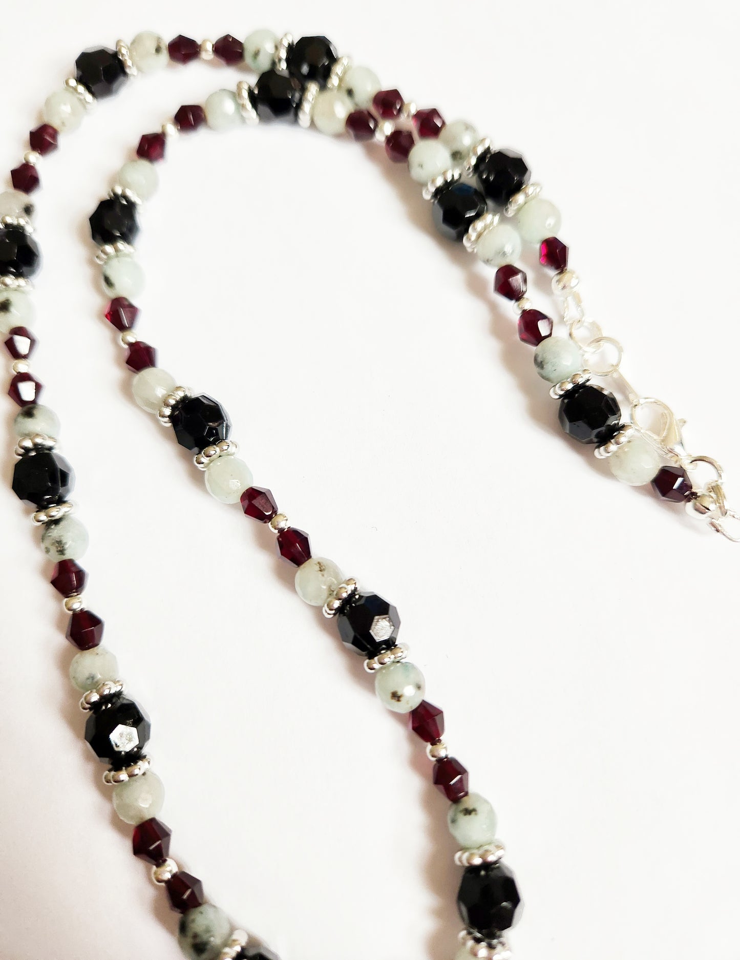 Silver tree gemstone necklace