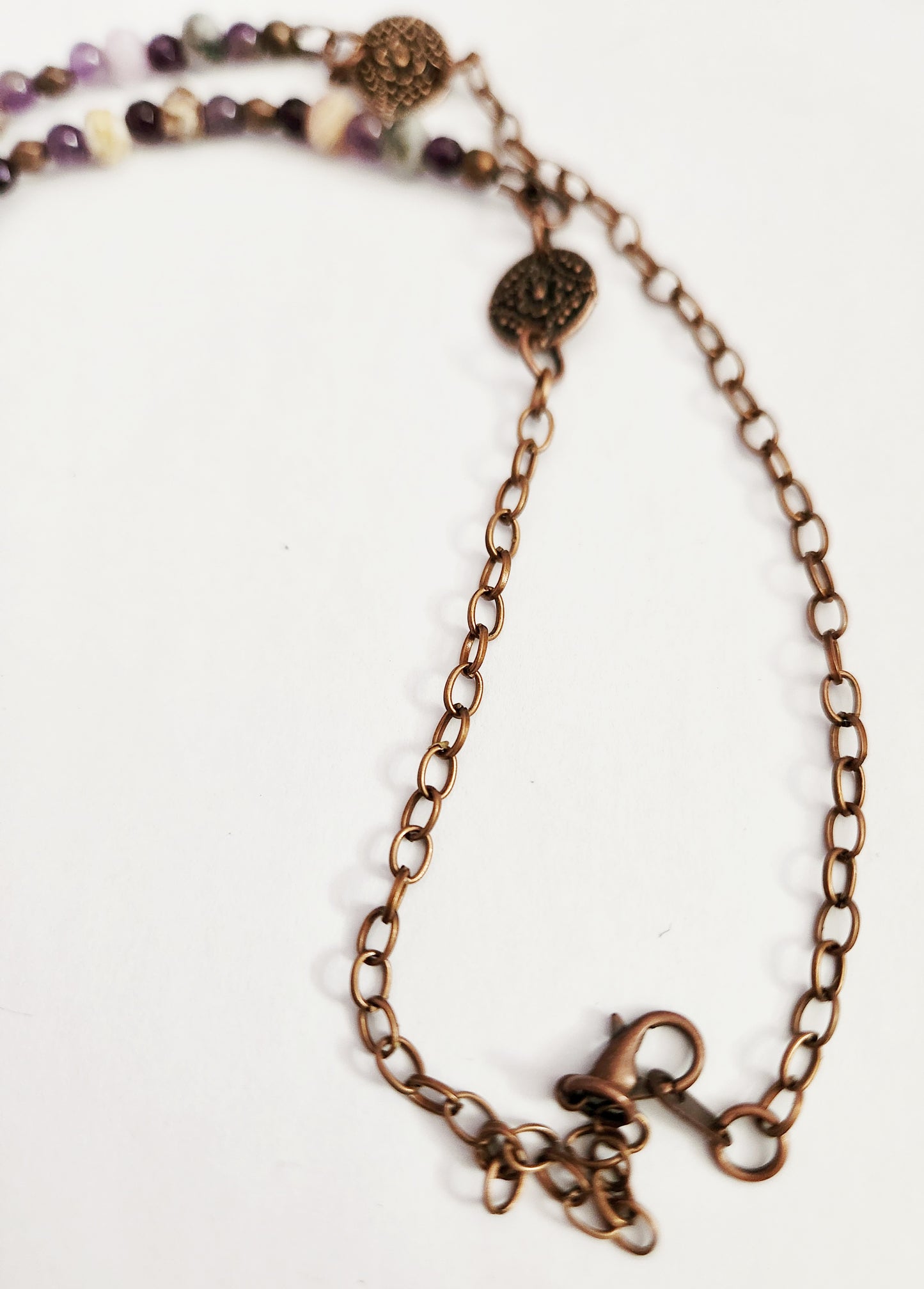 Amethyst gemstone necklace, moon and star necklace raw copper jewelry, chunky statement necklace for women, birthday gift for mom