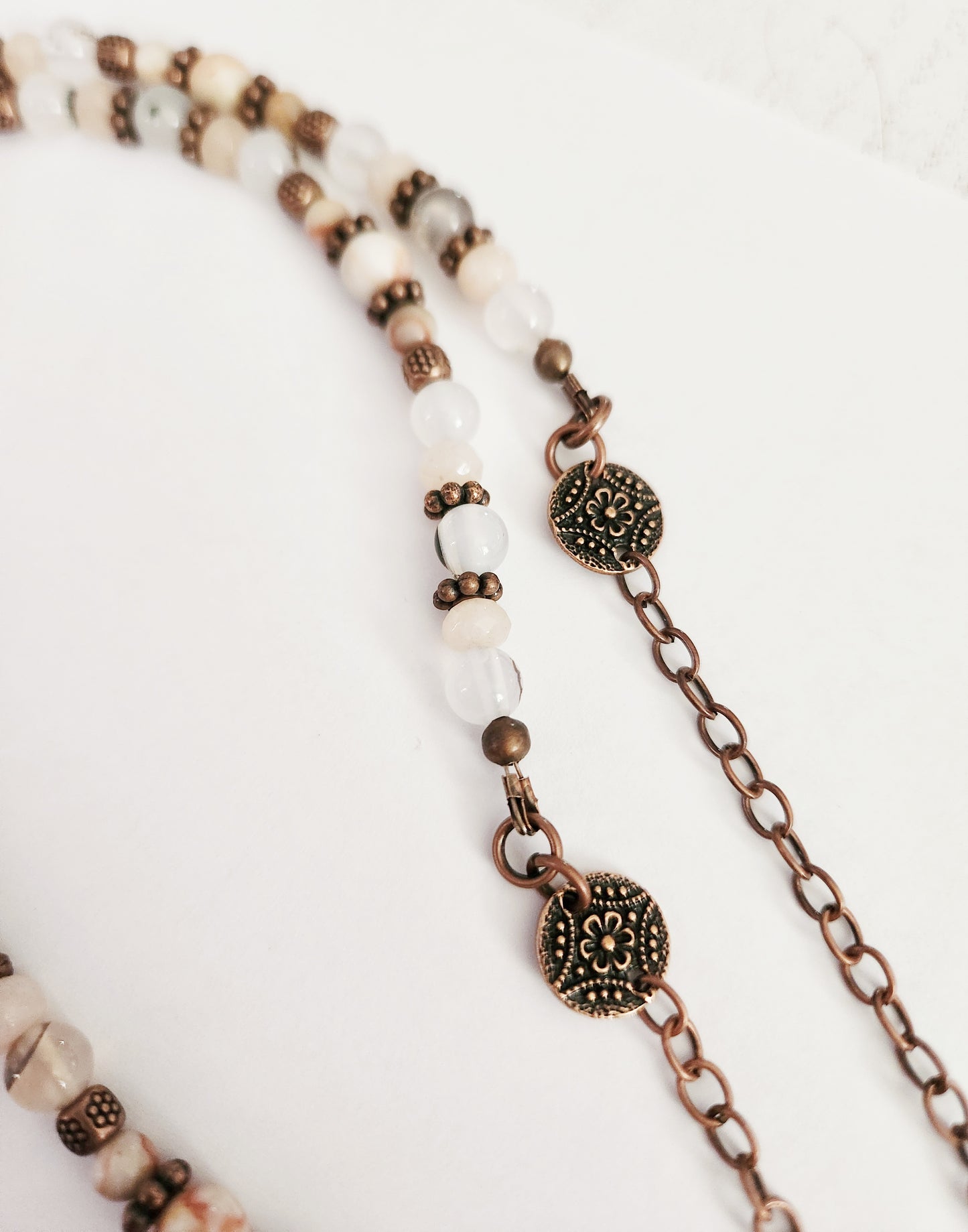 Clear Quartz gemstone copper chain necklace