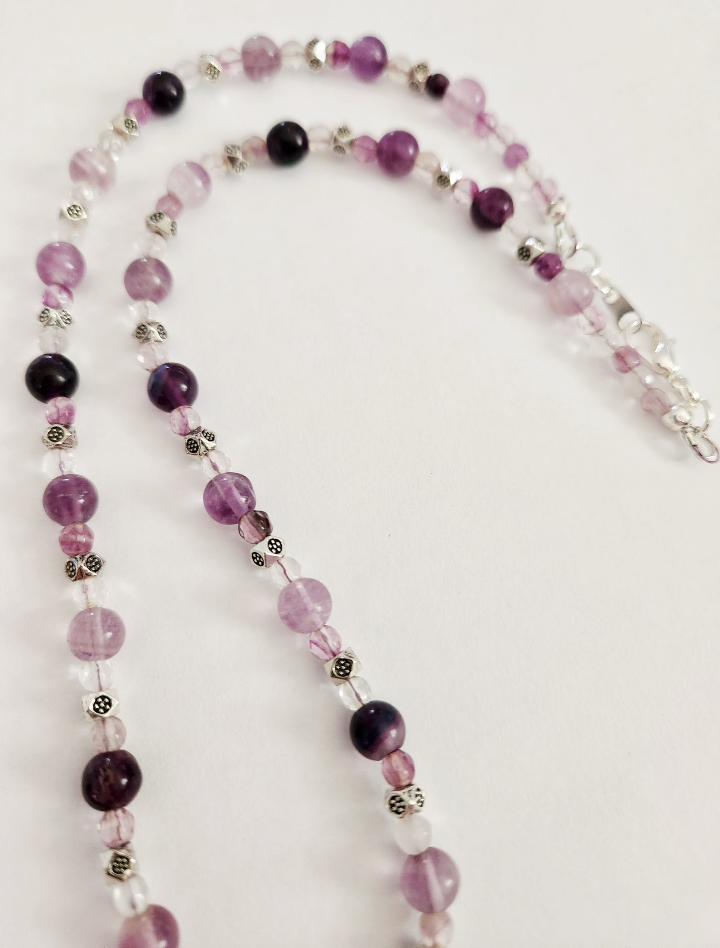 Fluorite necklace, teardrop pendant necklace, silver jewelry, statement necklaces for women, birthday gift for best friend