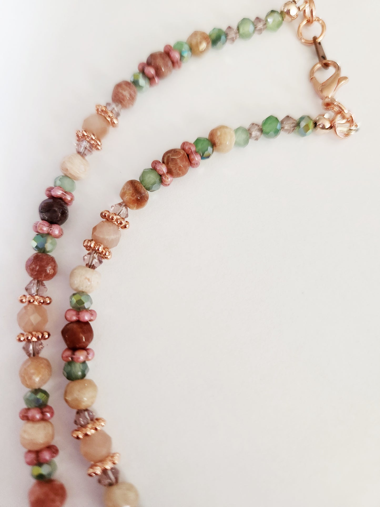 Folkart moon necklace, bright copper necklace, quartz necklace, copper jewelry, statement necklaces for women, birthday gift for best friend