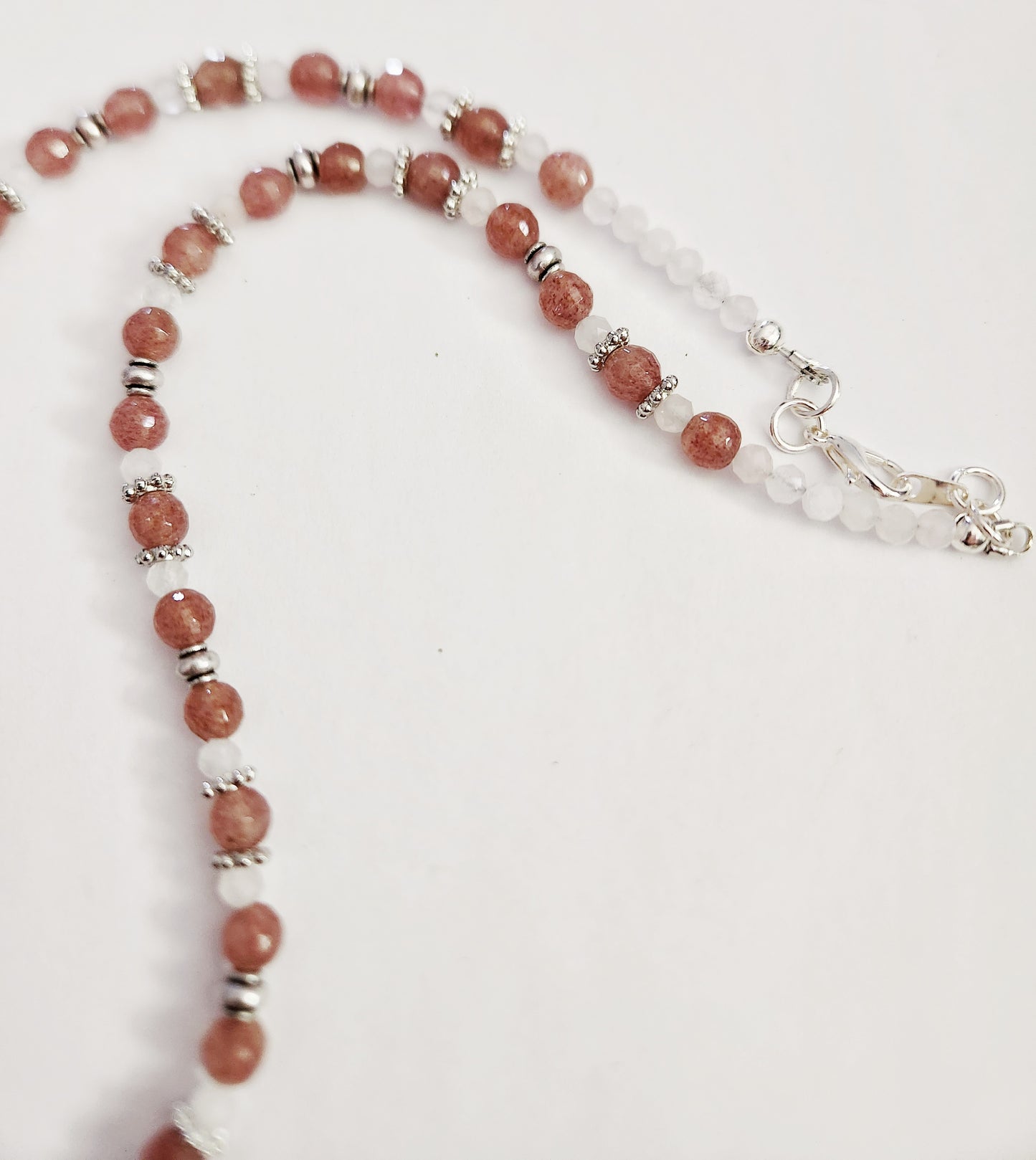 Pink Amethyst necklace, Crescent moon necklace, Celestial Jewelry, Beaded Necklace, Sister Gift, Best Friend Gifts