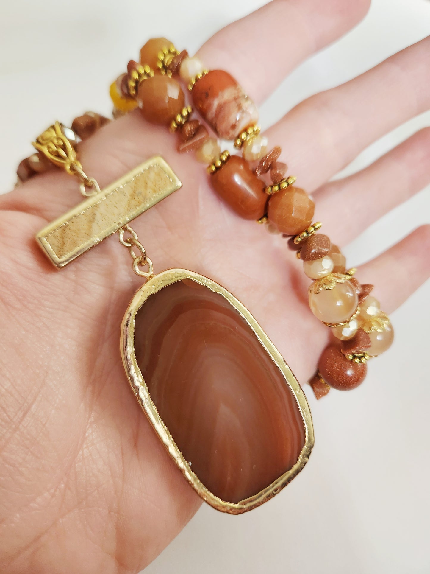 Agate Necklace, Statement Necklace, Sister Gift, jewelry gift for Mom