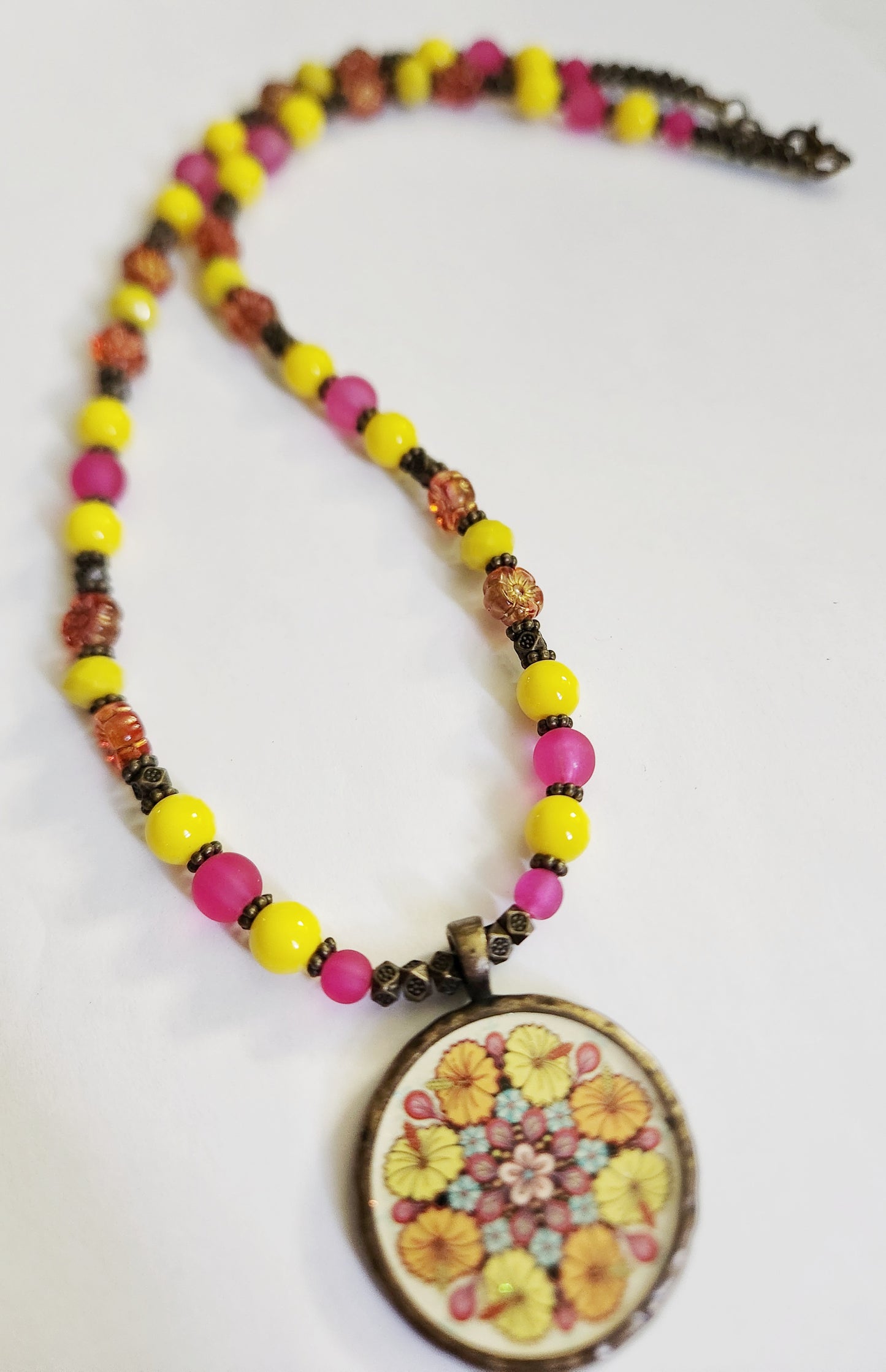 Flower necklace, statement necklace, resin necklace, sister gift