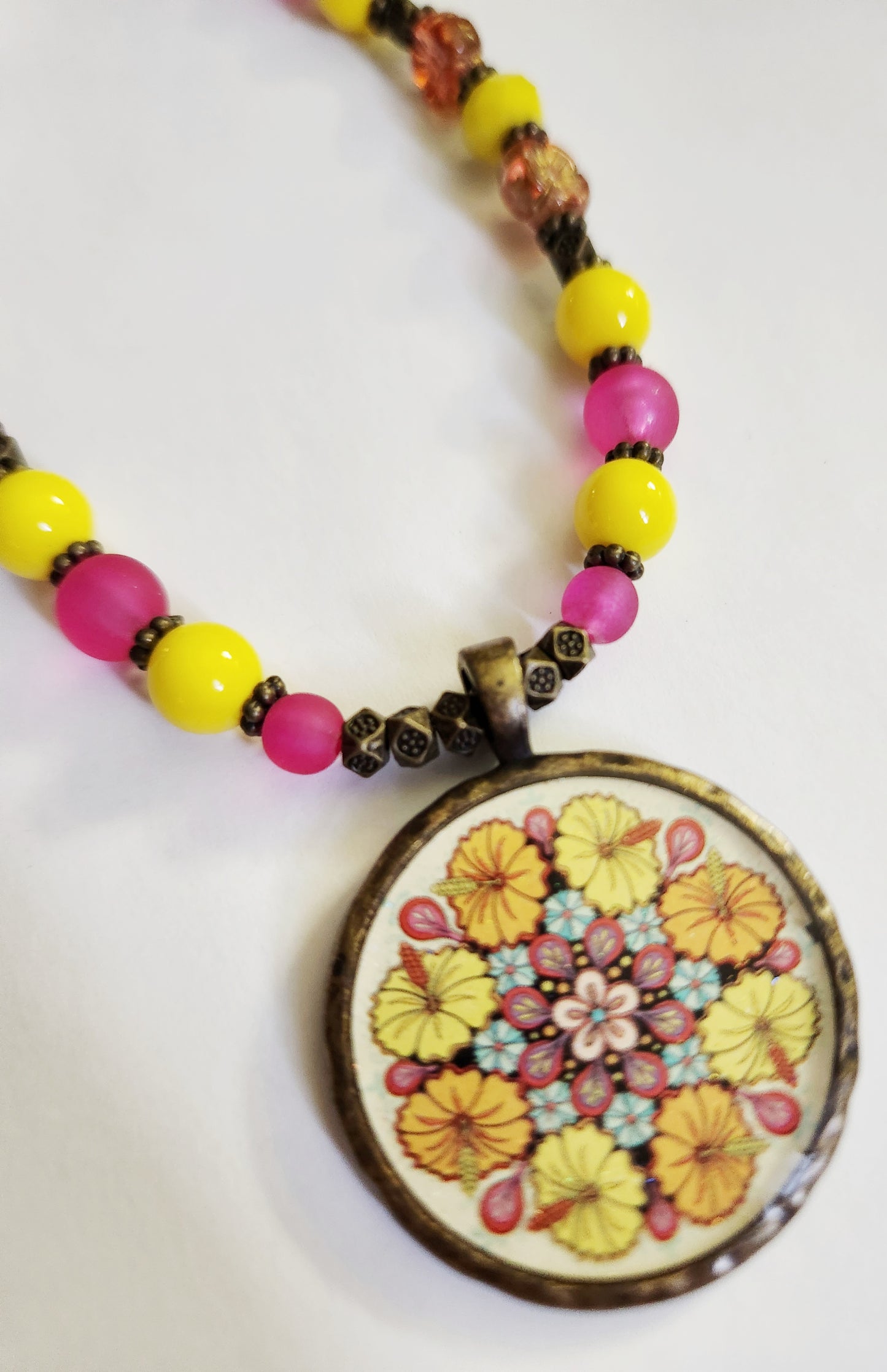 Flower necklace, statement necklace, resin necklace, sister gift