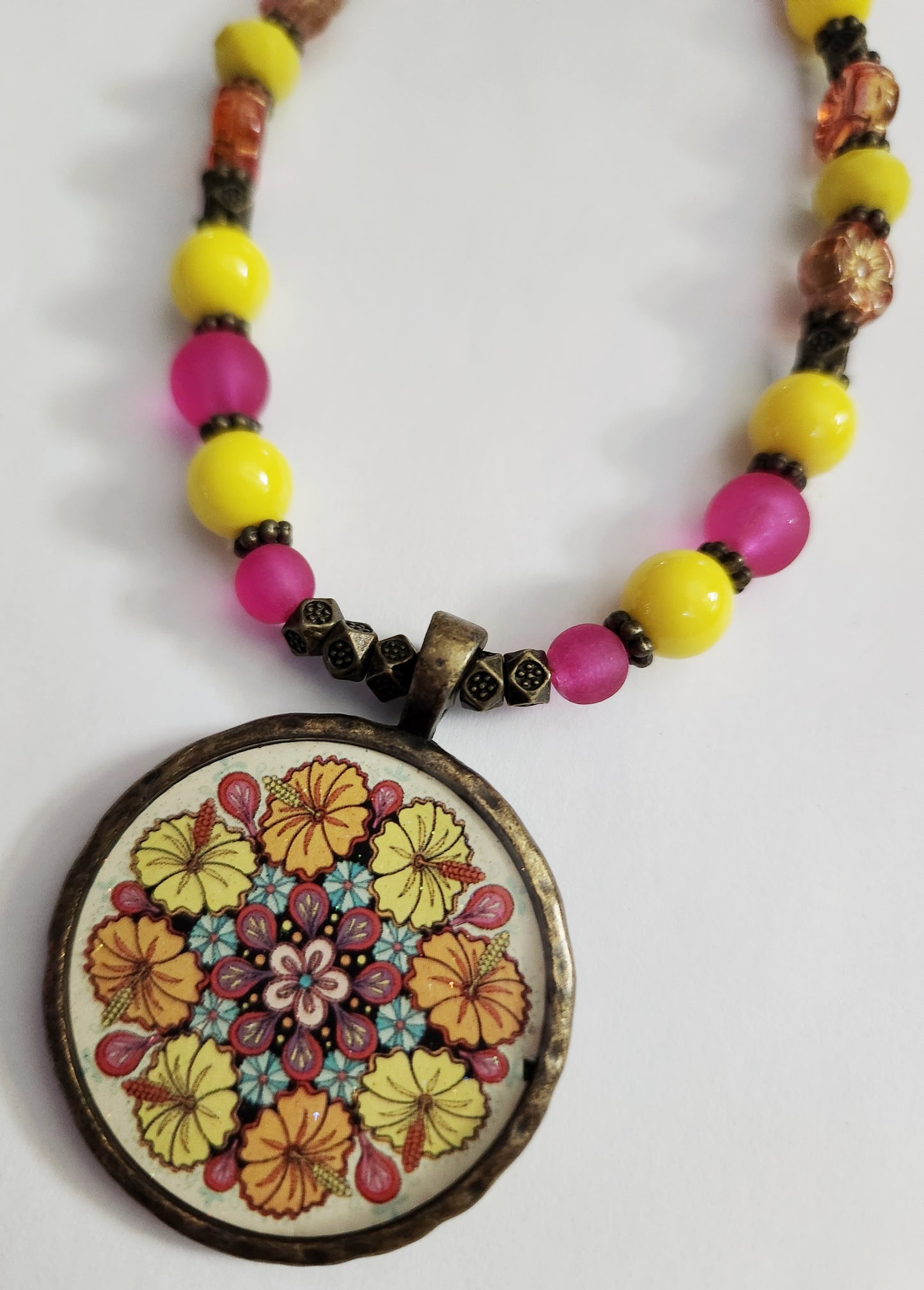 Flower necklace, statement necklace, resin necklace, sister gift