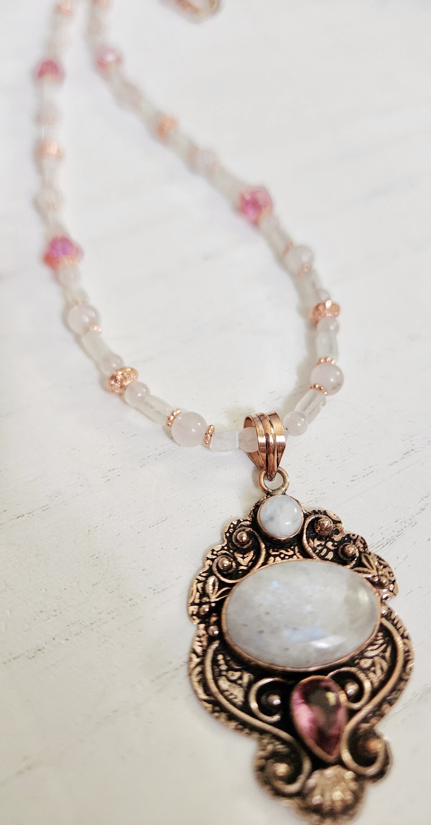 Moonstone necklace, large statement necklace, stone necklace, Best Friend Gifts, Sister Gift