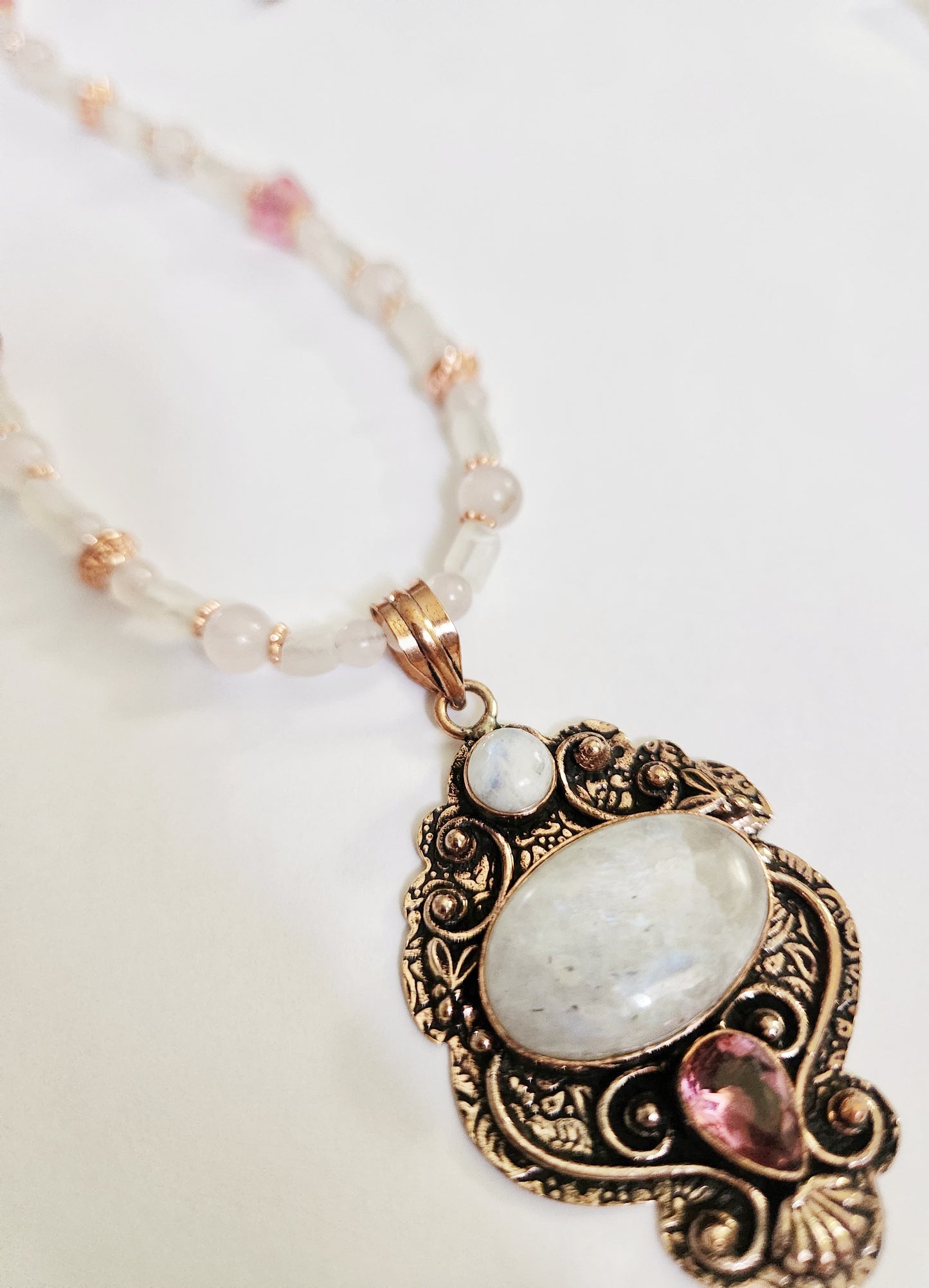 Moonstone necklace, large statement necklace, stone necklace, Best Friend Gifts, Sister Gift