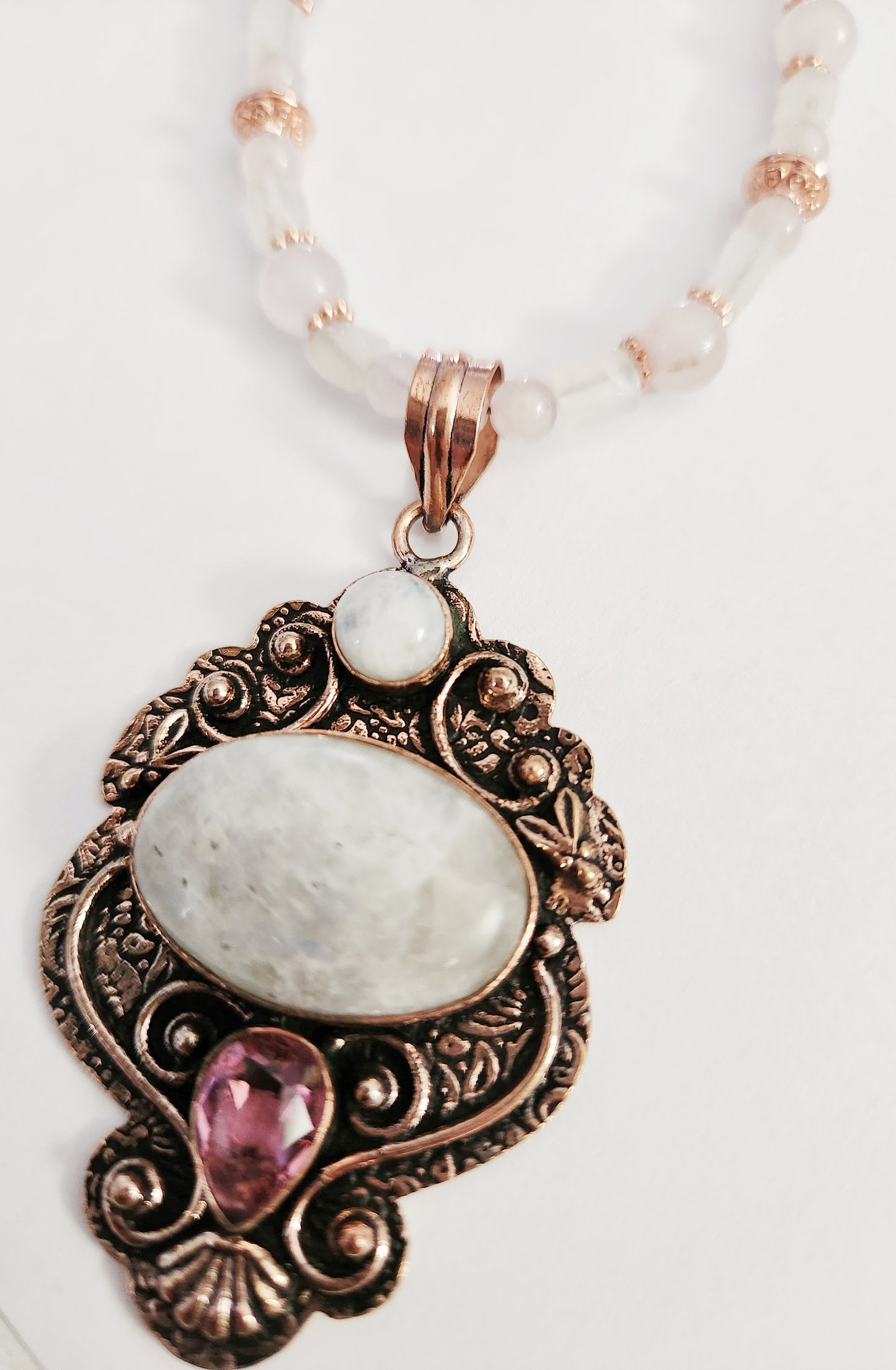 Moonstone necklace, large statement necklace, stone necklace, Best Friend Gifts, Sister Gift