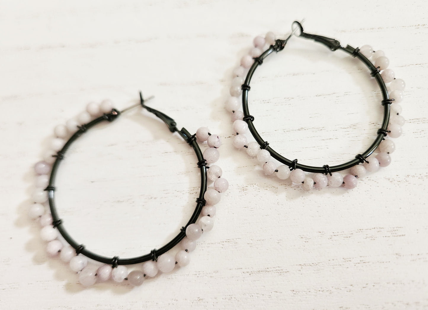 Beaded Hoop Earrings, Trendy Earrings, Gift for Her, Colorful Earrings, Large Hoop Earrings, everyday earrings