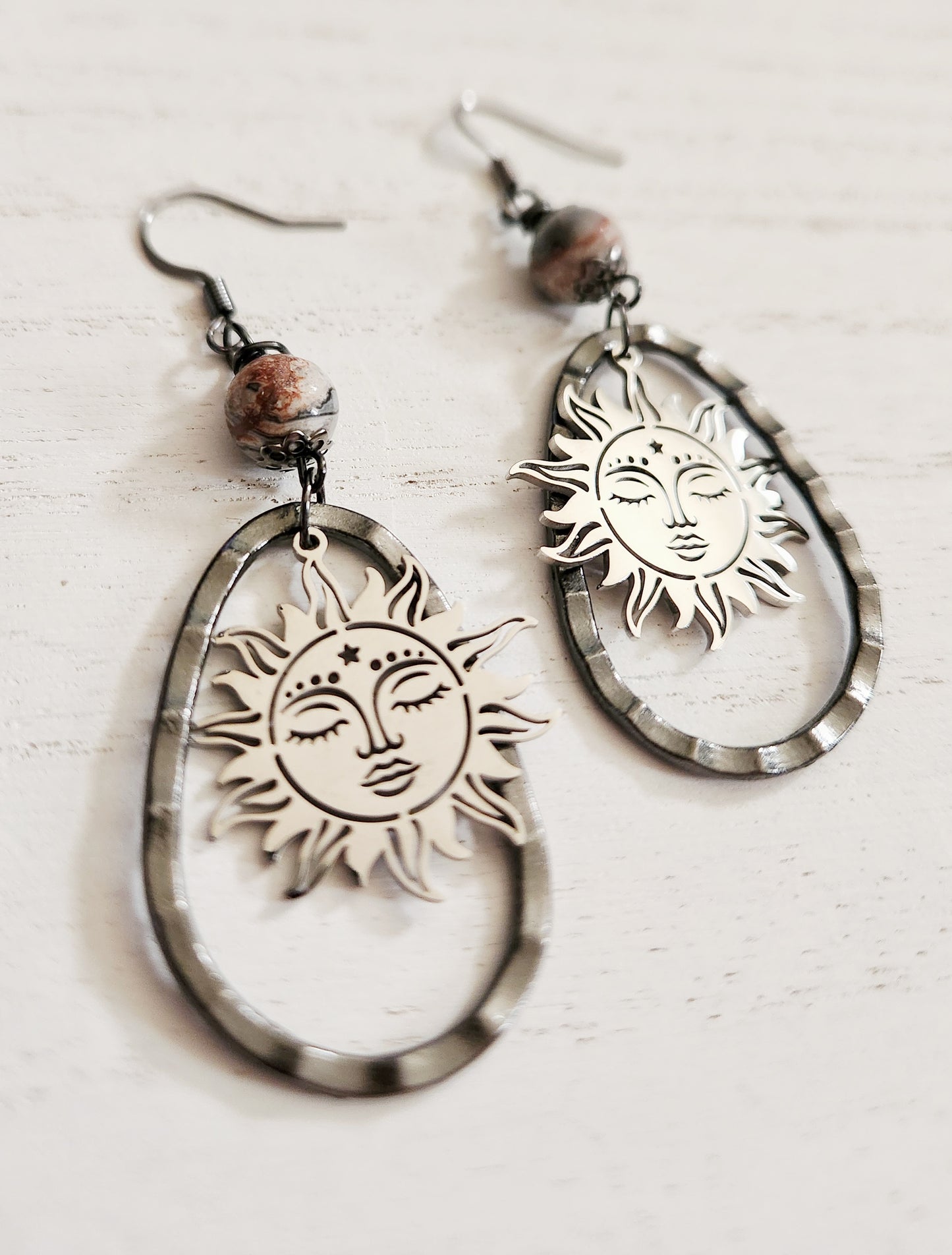 Sun earrings, dangle earrings, gift for best friend, tween gift, statement drop earrings, trendy earrings