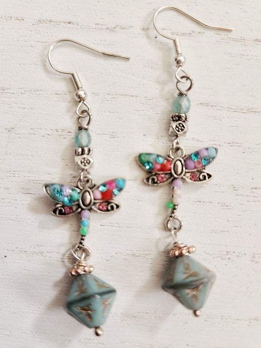 Dragonfly Earrings, Dragonfly Jewelry, Colorful Jewelry, Gifts for Her, Best Selling Items