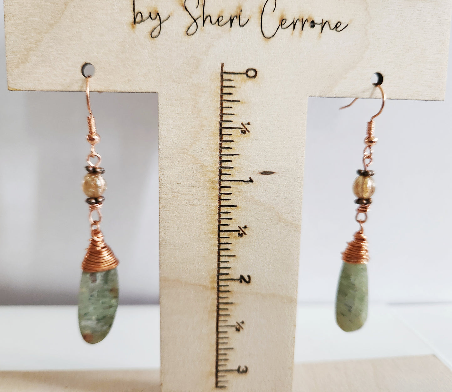 Green Kyanite earrings, wire wrapped gemstone earrings, statement earrings, gift for Mom