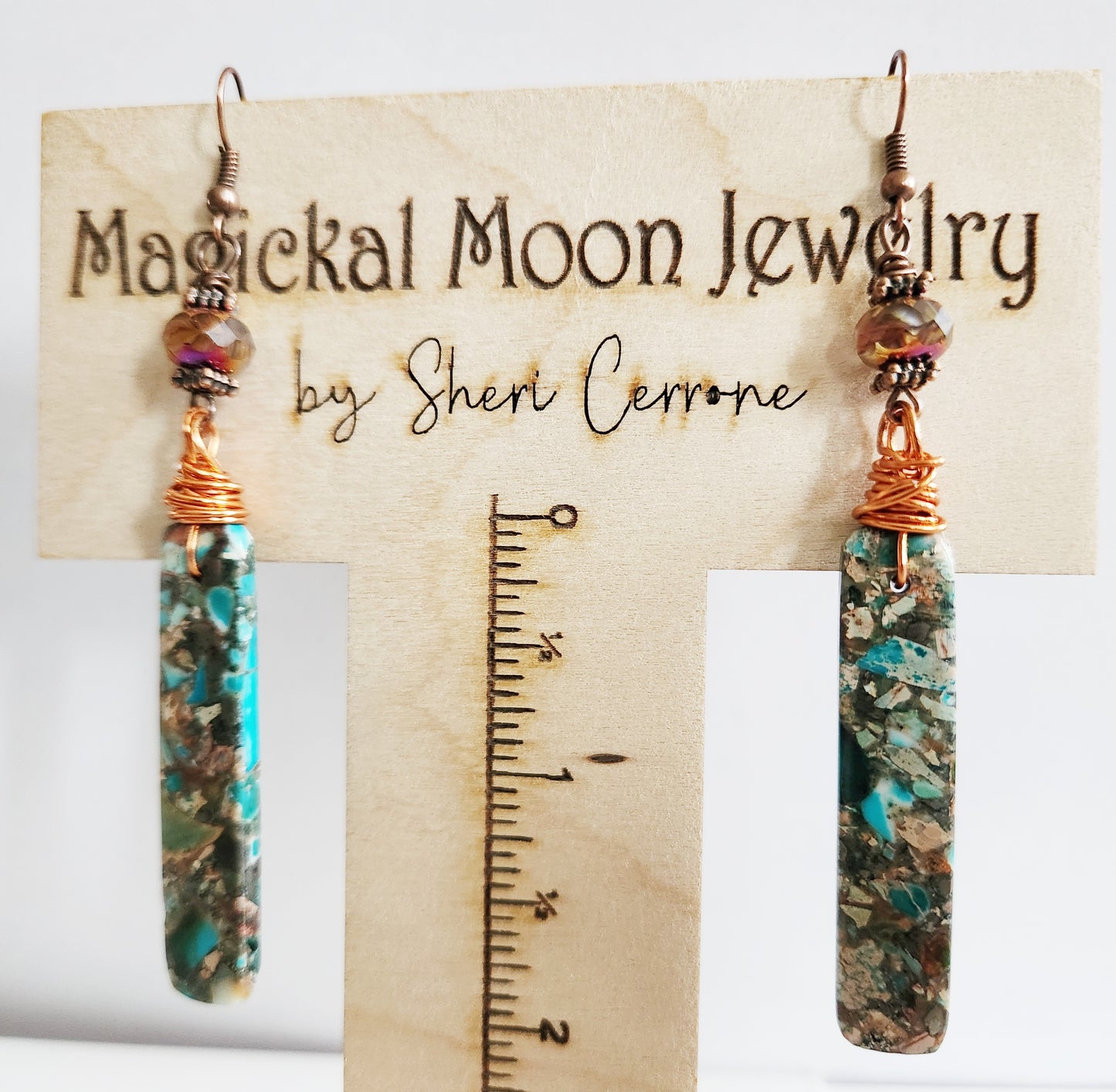 Long gemstone earrings, bold earrings, statement earrings, gift for her, wire wrapped gemstone earrings