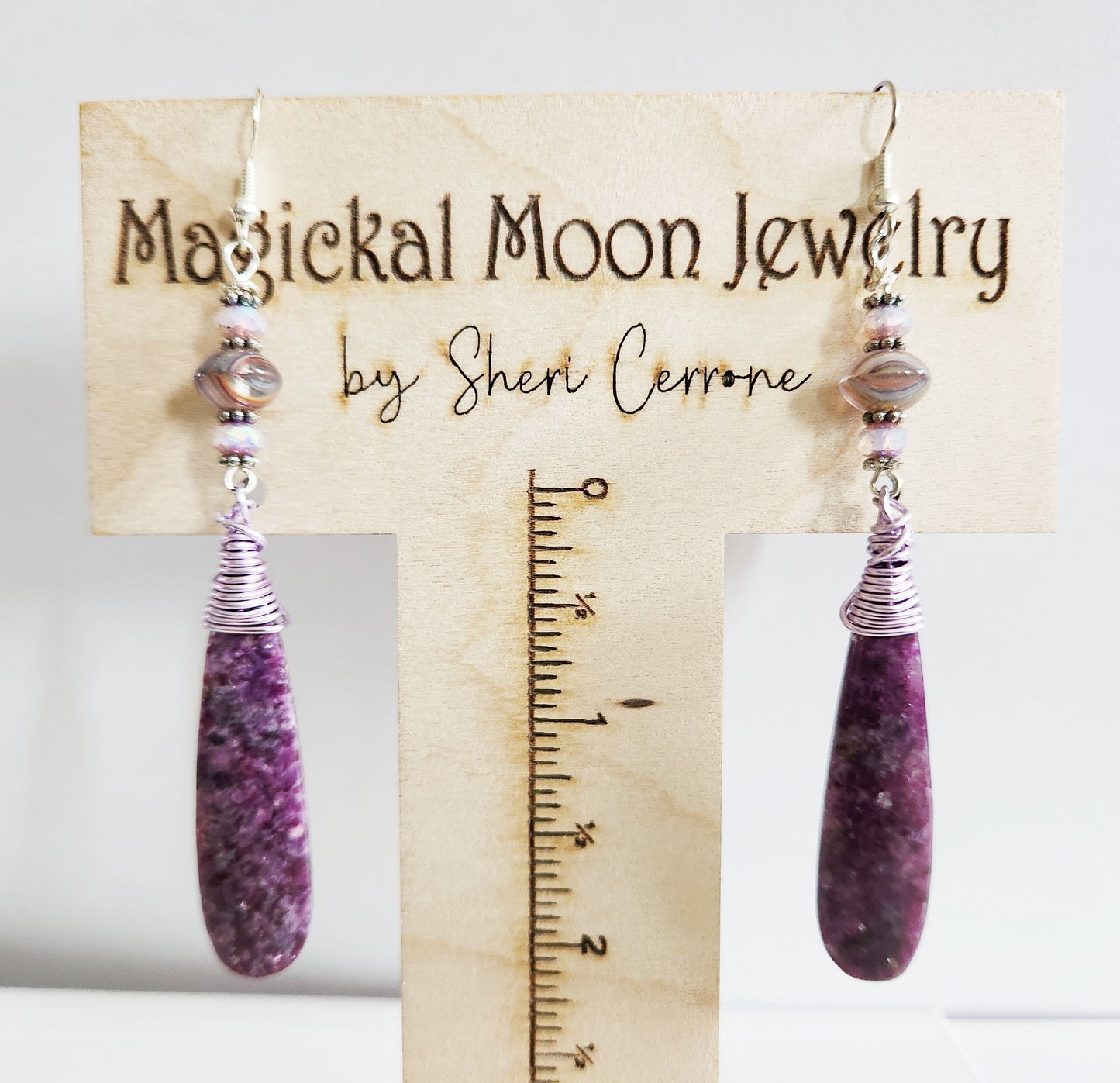 Long gemstone earrings, bold earrings, statement earrings, gift for her, wire wrapped gemstone earrings