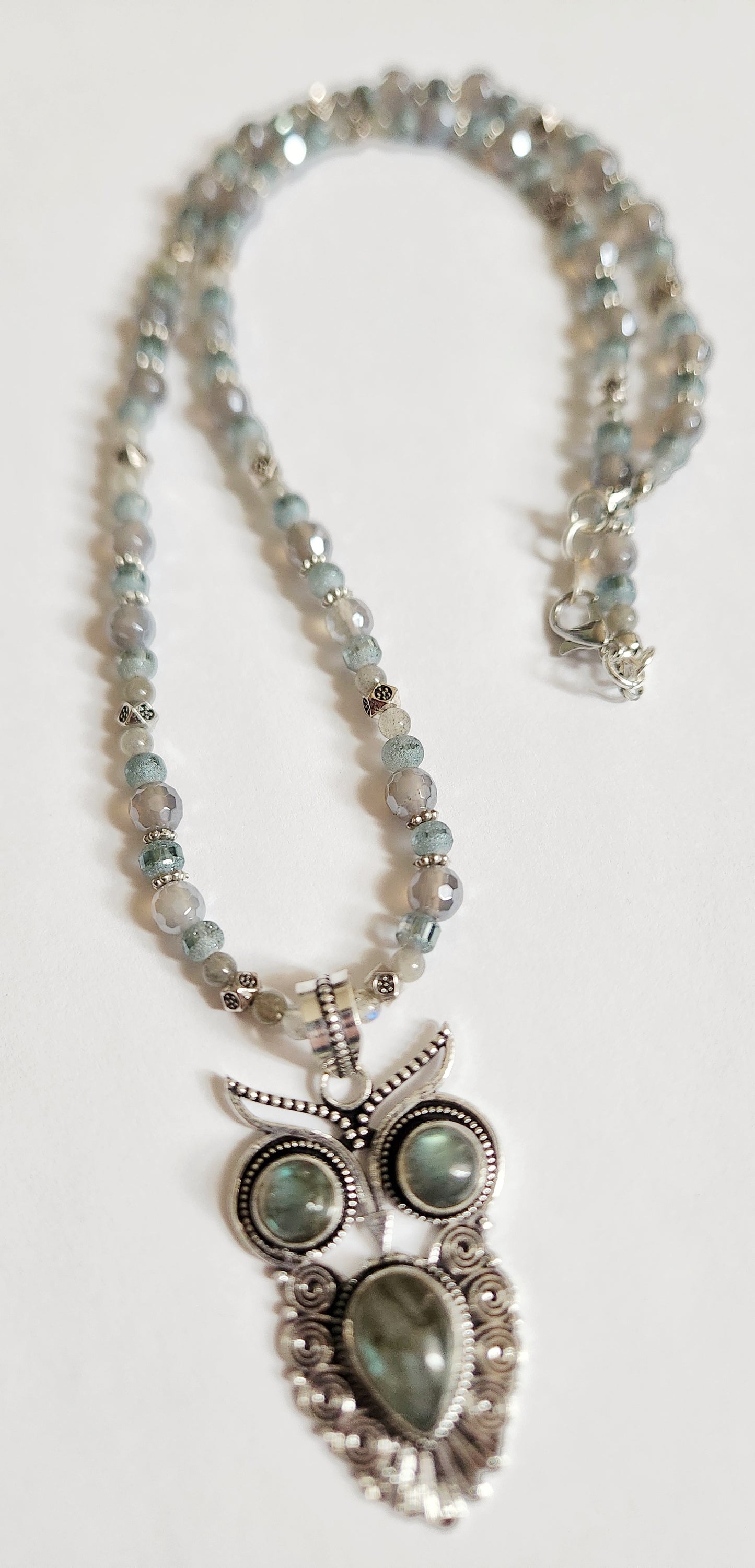 Owl Necklace, Stone Necklace, Statement Necklace, Beaded Necklace, Sister Gift, Gift for Mom