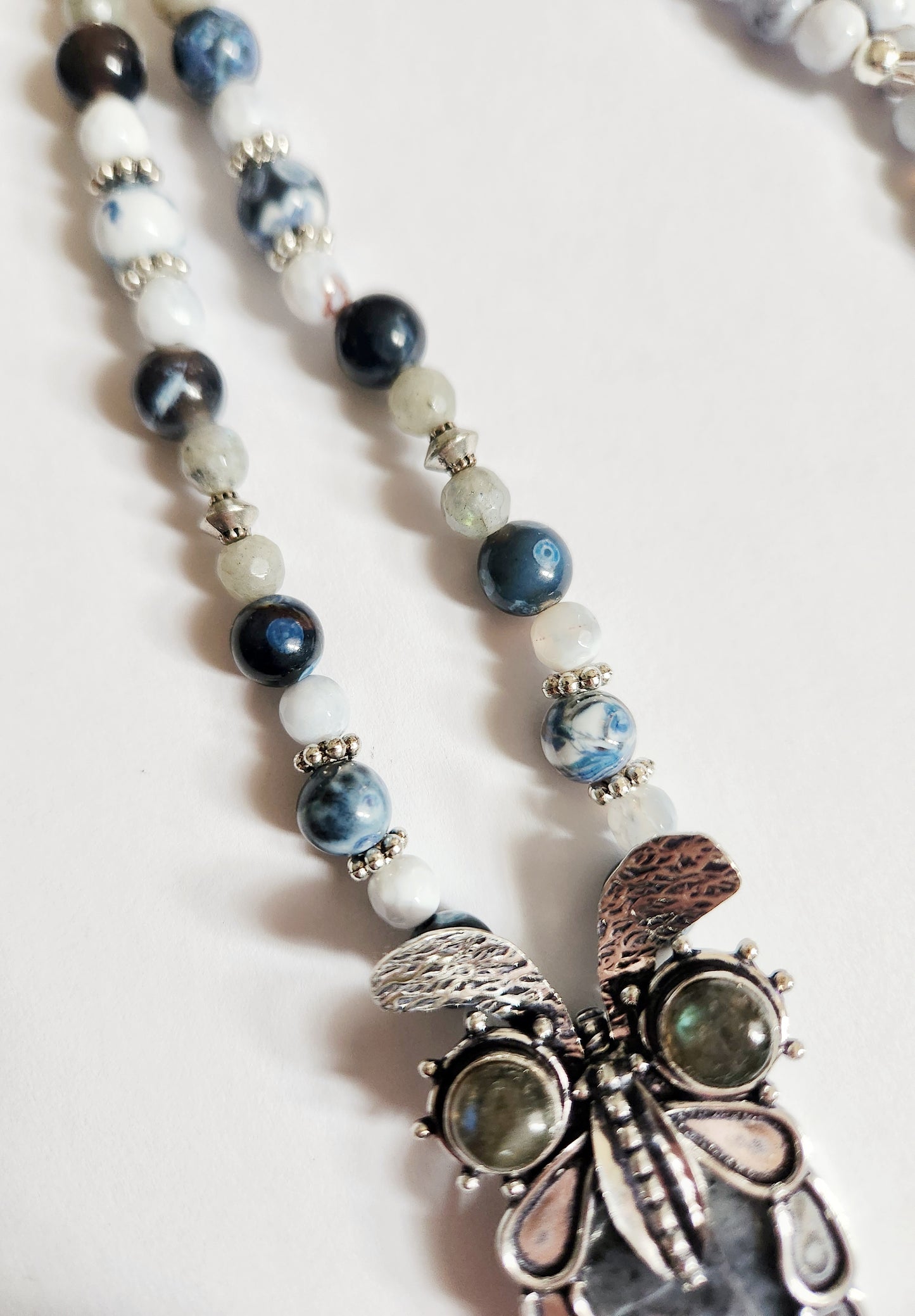 Owl Necklace, Stone Necklace, Statement Necklace, Beaded Necklace, Sister Gift, Gift for Mom