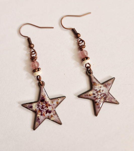 Star earrings, Enamel Earrings, Colorful Earrings, Trendy Earrings, Gift for Best Friend, Sister Gift, Dangle earrings, gifts under 20