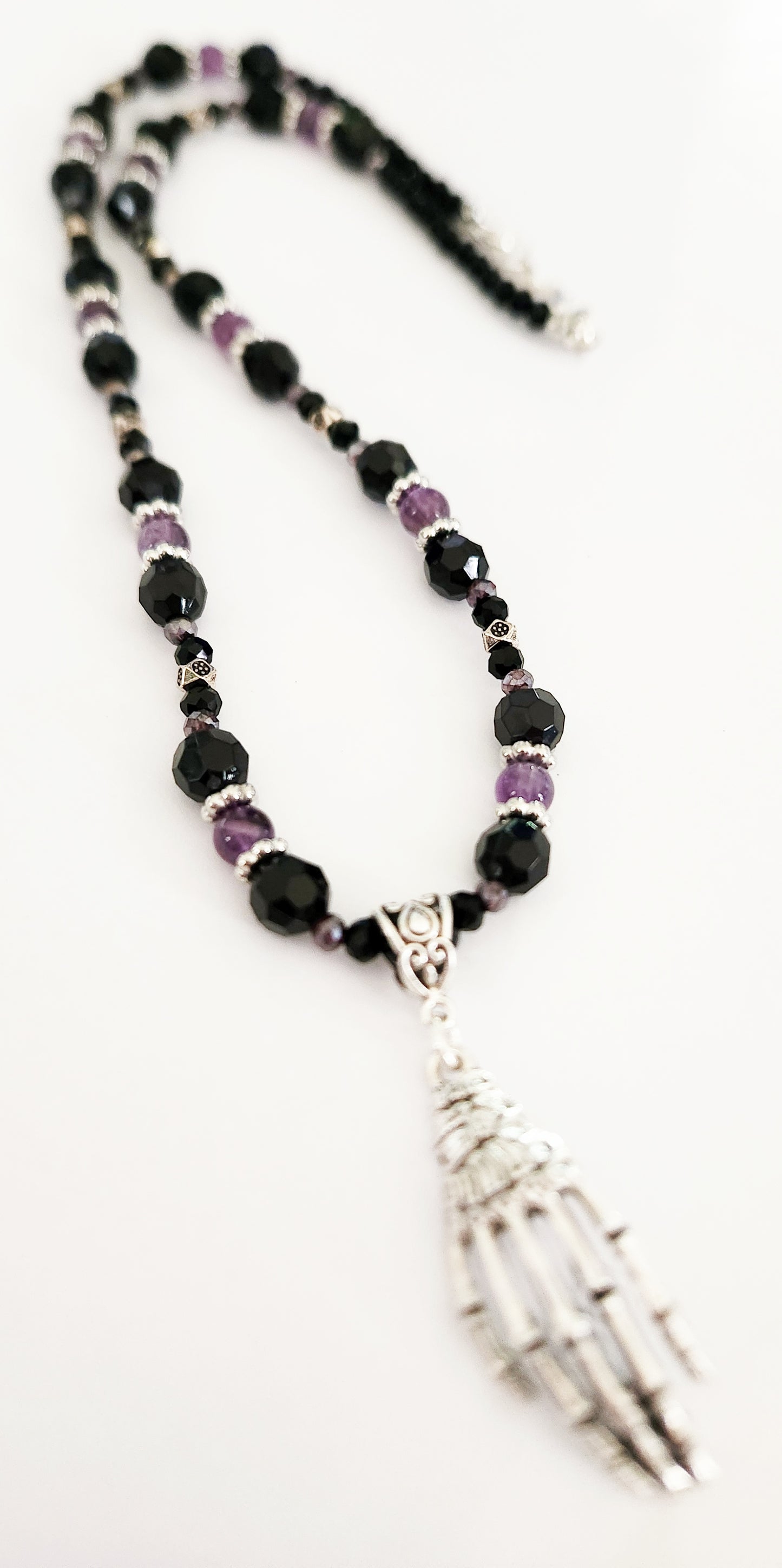 Skeleton necklace, Skeleton hand necklace, Halloween necklace, silver jewelry, statement necklaces for women, birthday gift for best friend, Falloween, Summerween, skeleton jewelry