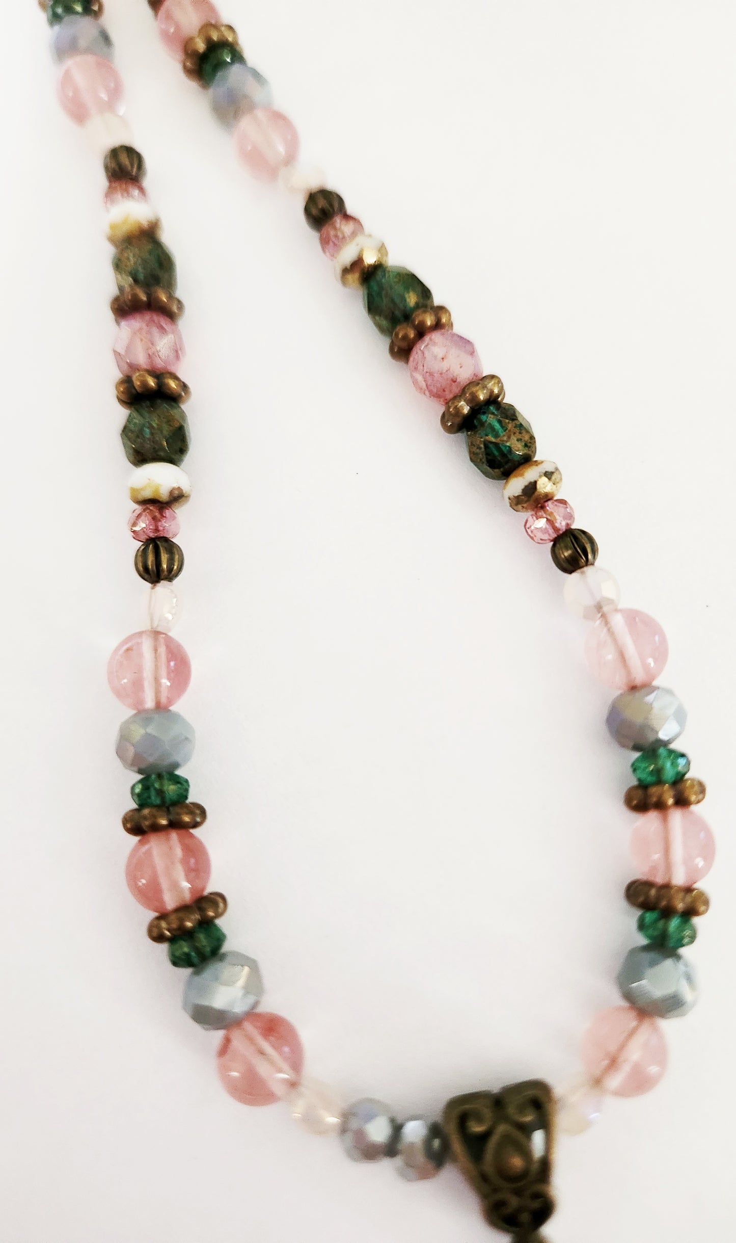 Dark gold bee Cherry Quartz gemstone necklace