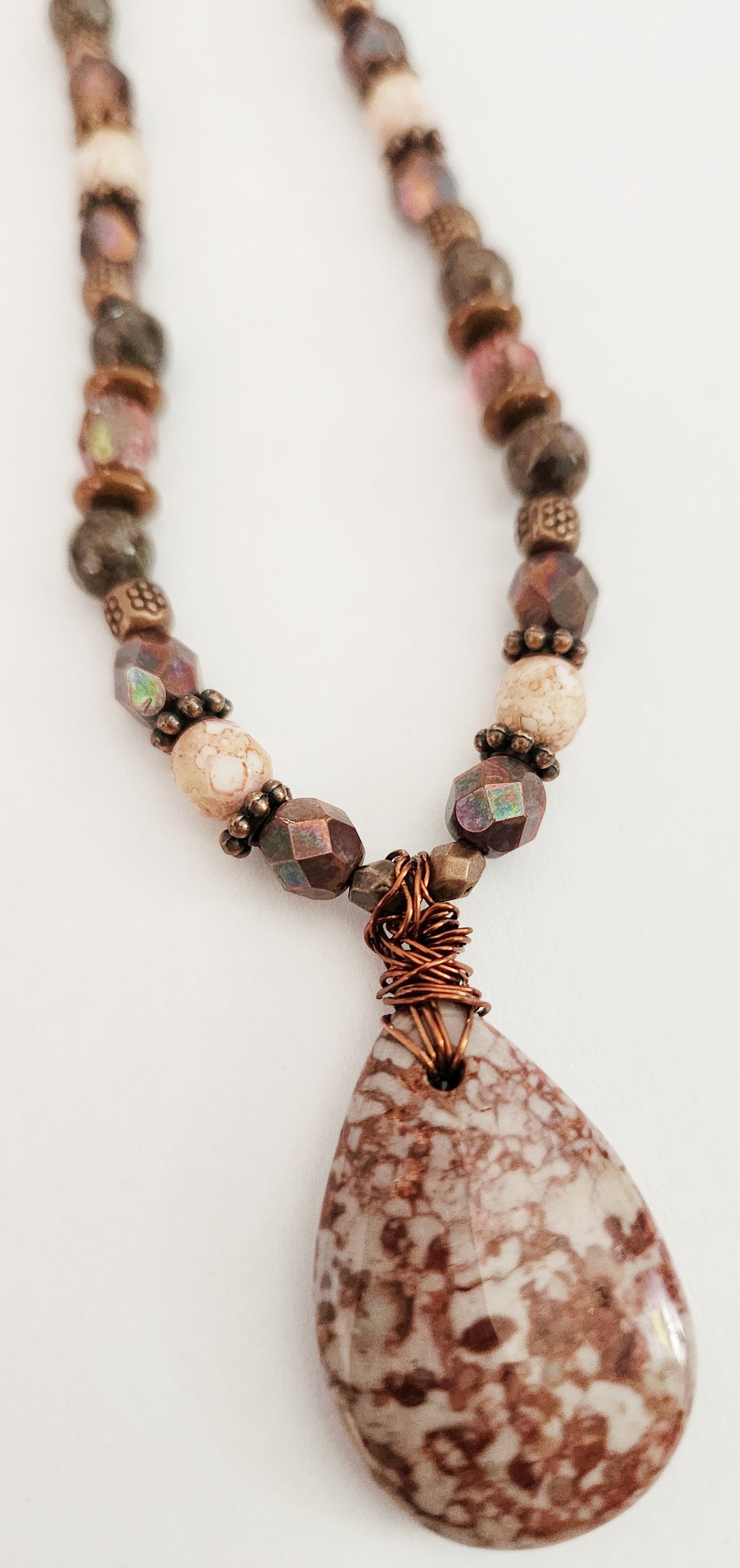 Jasper gemstone necklace, best friend gifts, sister gift, pendant beaded necklace, statement necklace for women, natural stone necklace