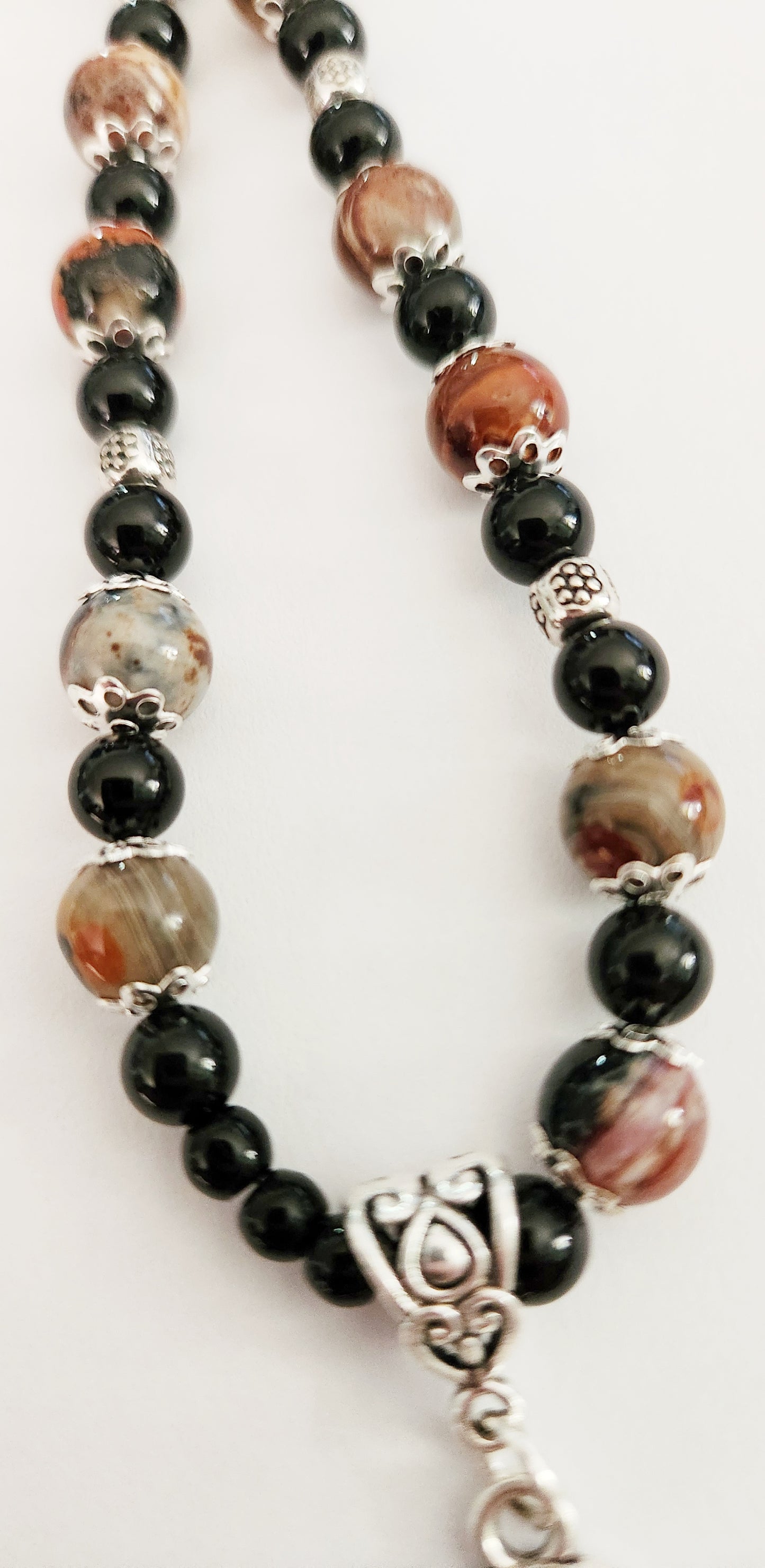 Death head moth necklace, unisex necklace, Summerween, Falloween, Halloween jewelry, beaded necklace, moth jewelry