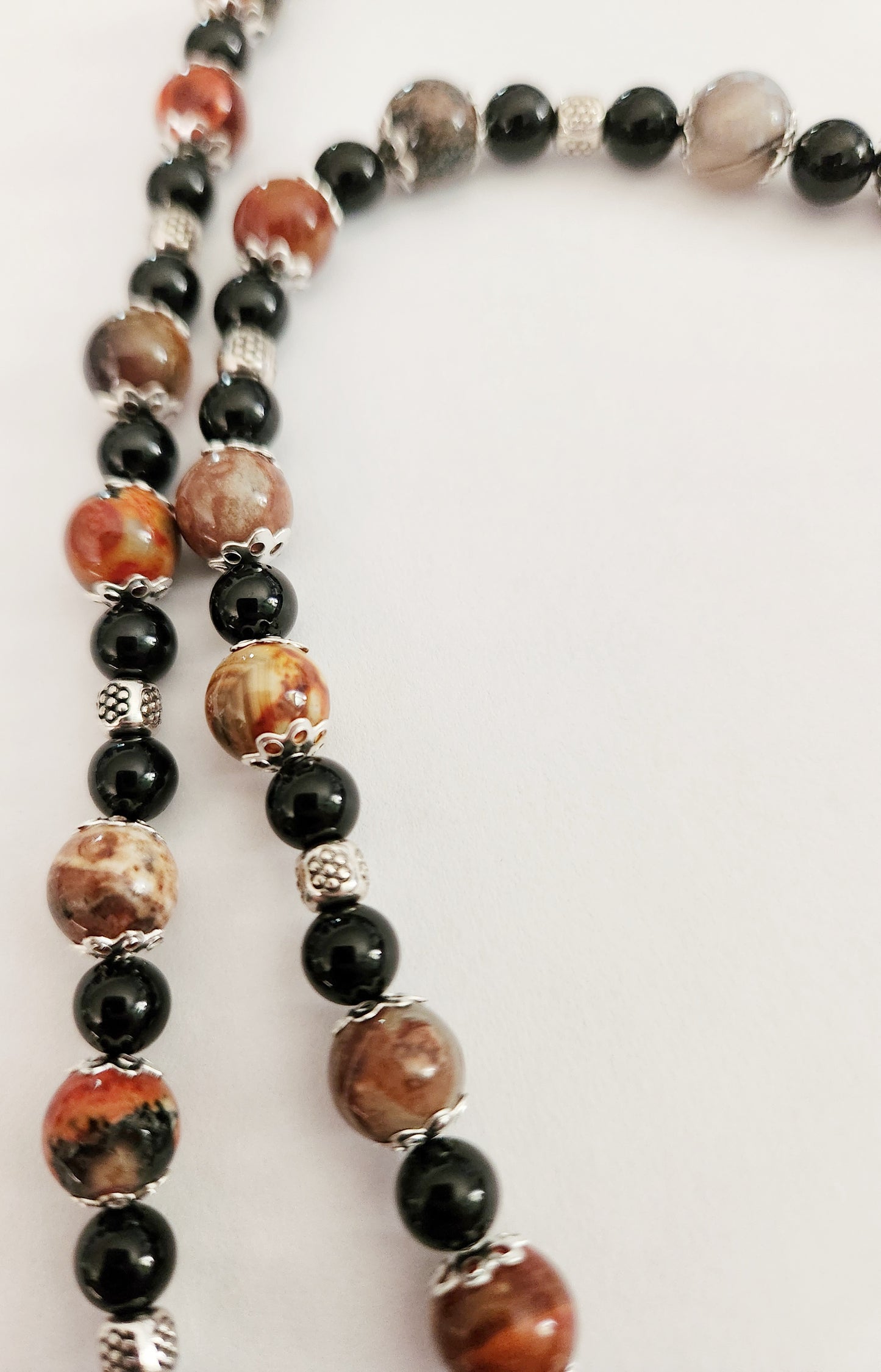 Death head moth necklace, unisex necklace, Summerween, Falloween, Halloween jewelry, beaded necklace, moth jewelry