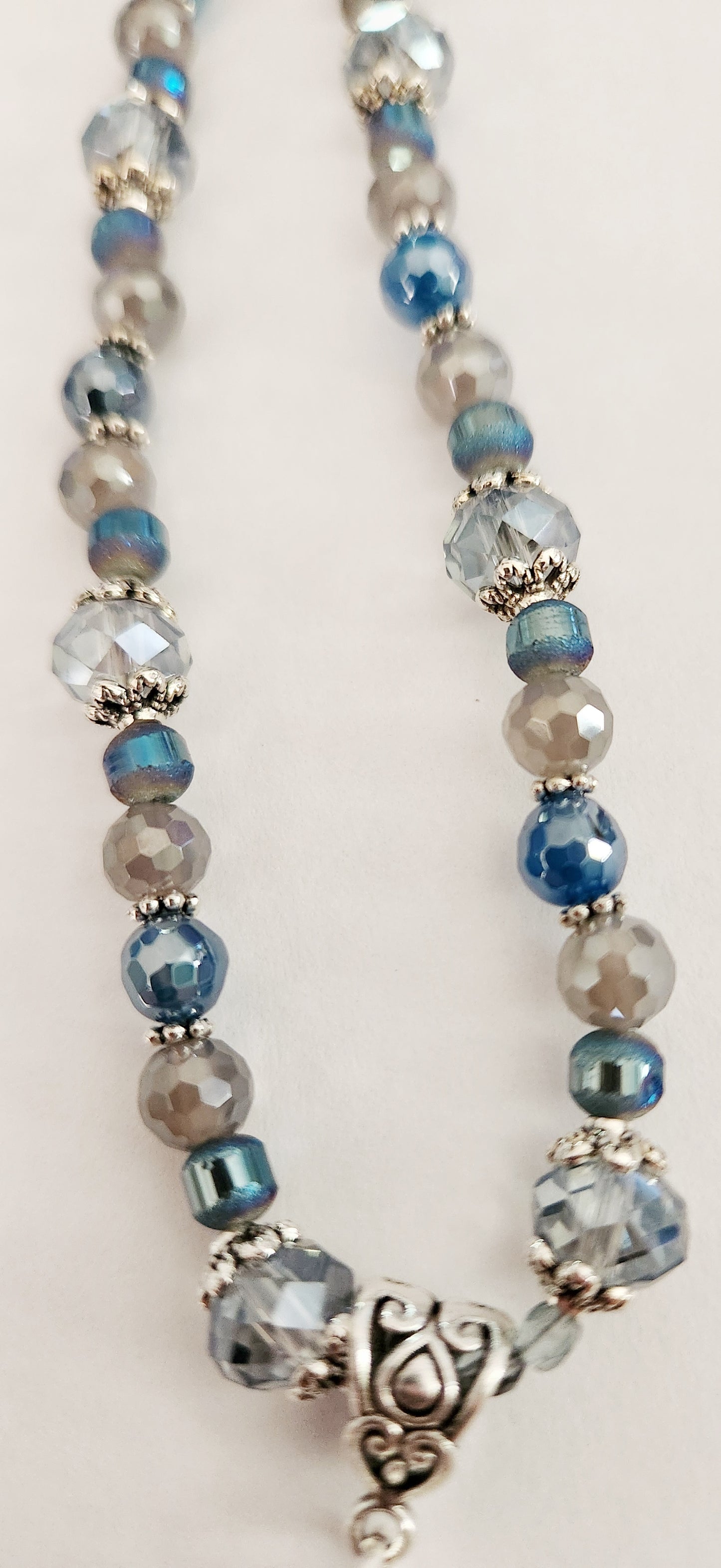 Mermaid skeleton necklace, blue necklace, blue jewelry, Halloween necklace, mermaid jewelry, silver jewelry, statement necklaces for women, birthday gift for best friend, Falloween, Summerween, skeleton jewelry