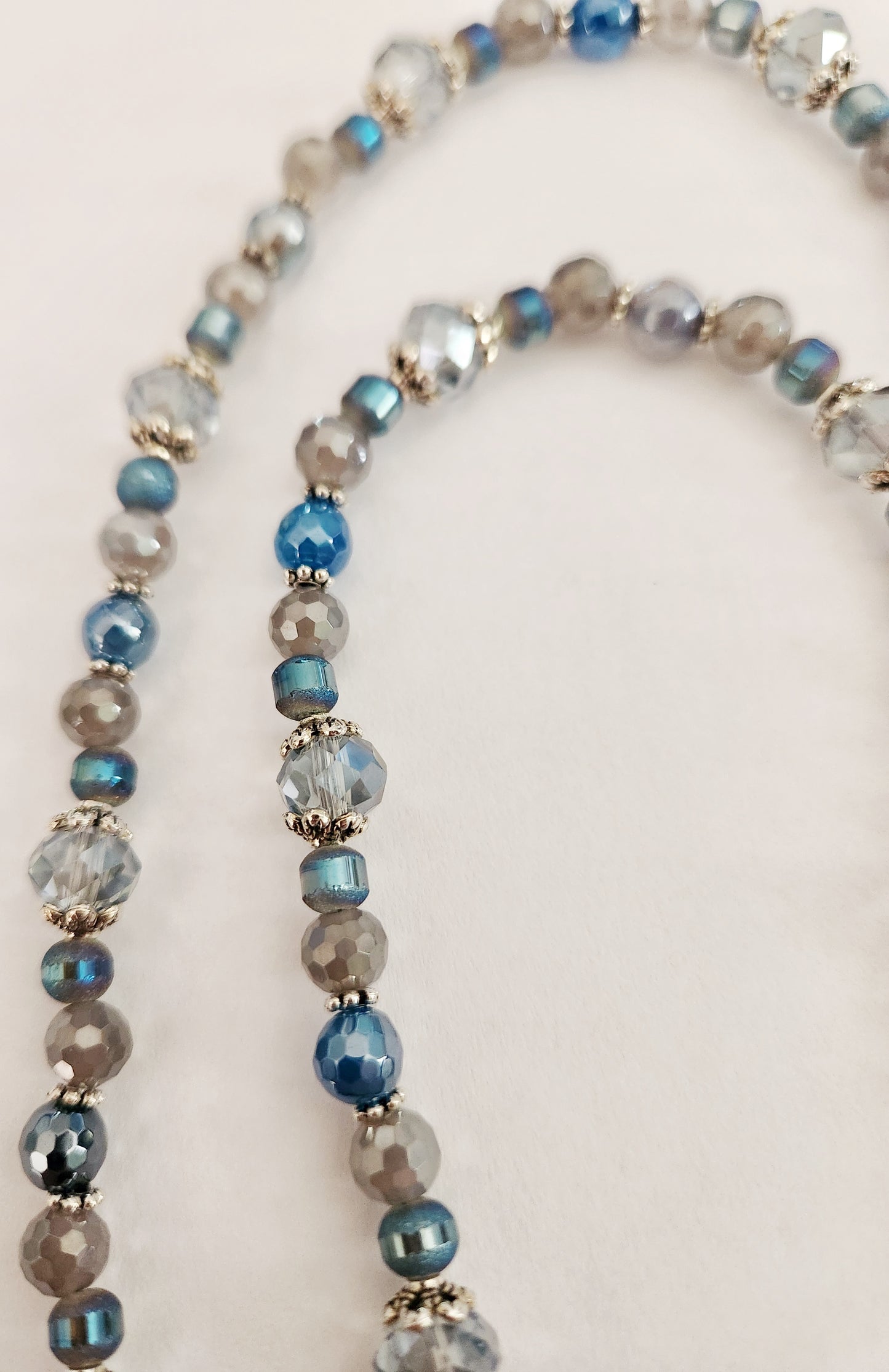 Mermaid skeleton necklace, blue necklace, blue jewelry, Halloween necklace, mermaid jewelry, silver jewelry, statement necklaces for women, birthday gift for best friend, Falloween, Summerween, skeleton jewelry