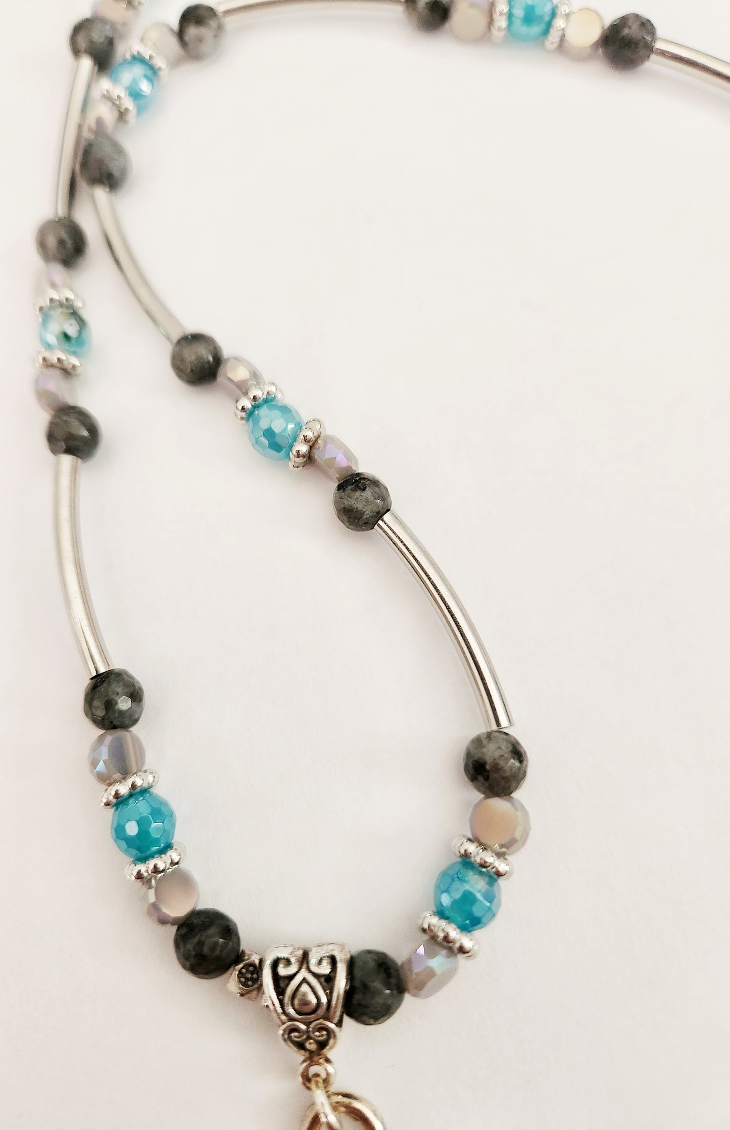Blue Skeleton gemstone necklace