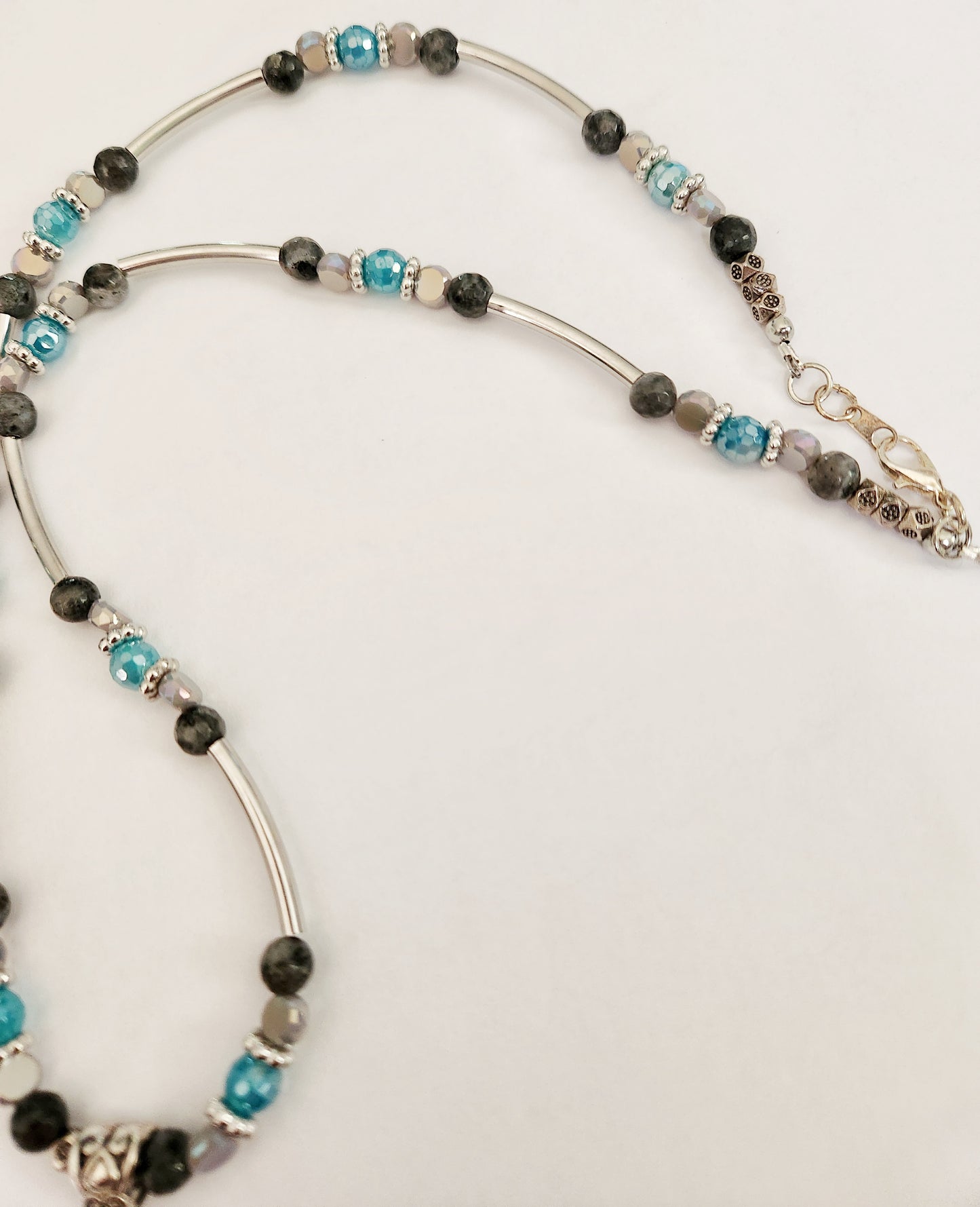 Blue Skeleton gemstone necklace