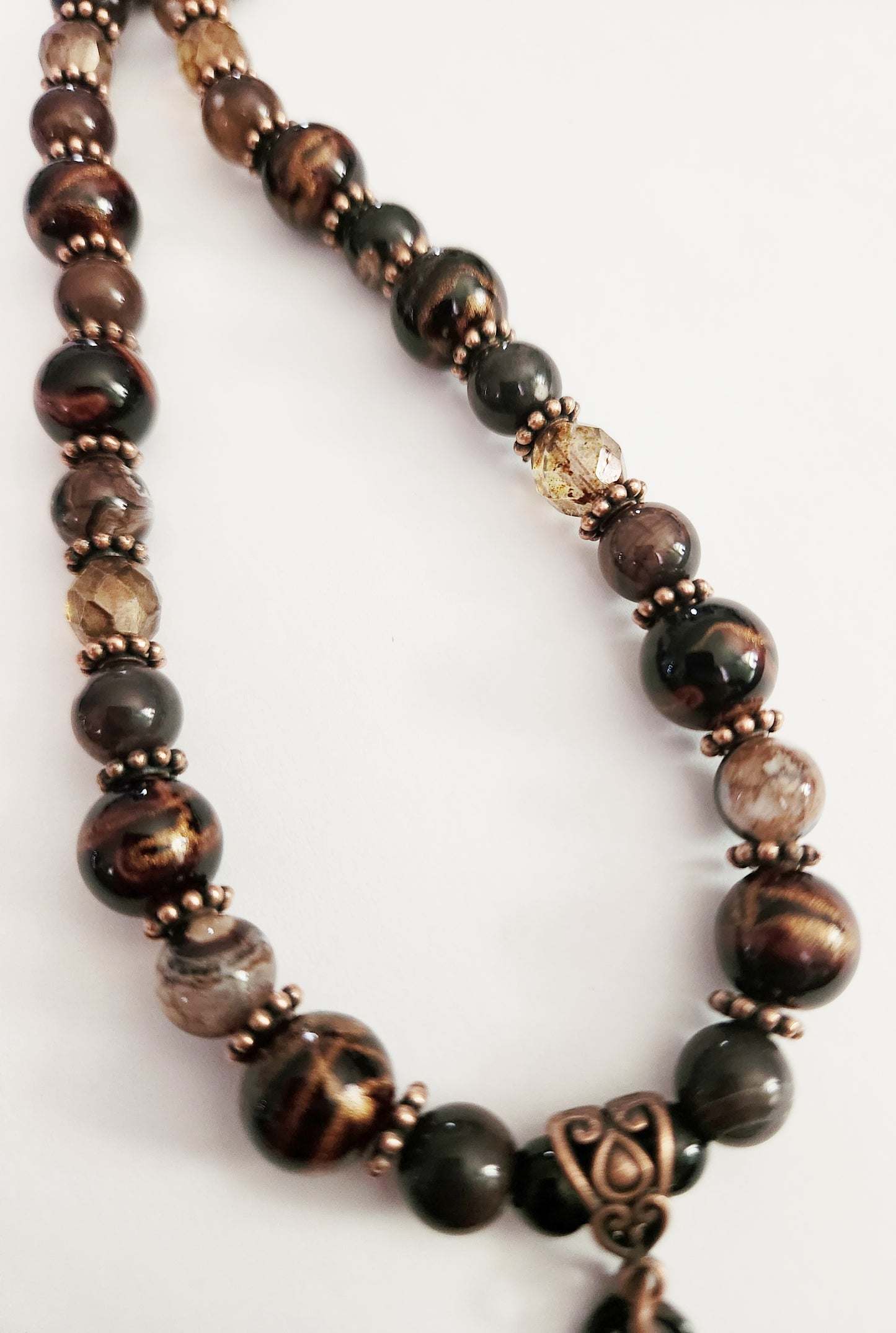 Copper pendant Agate gemstone necklace