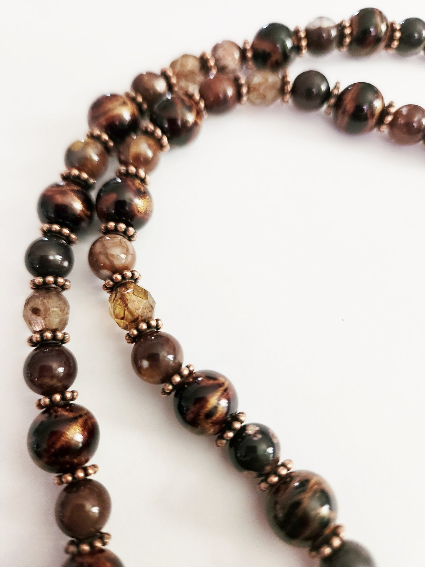 Copper pendant Agate gemstone necklace