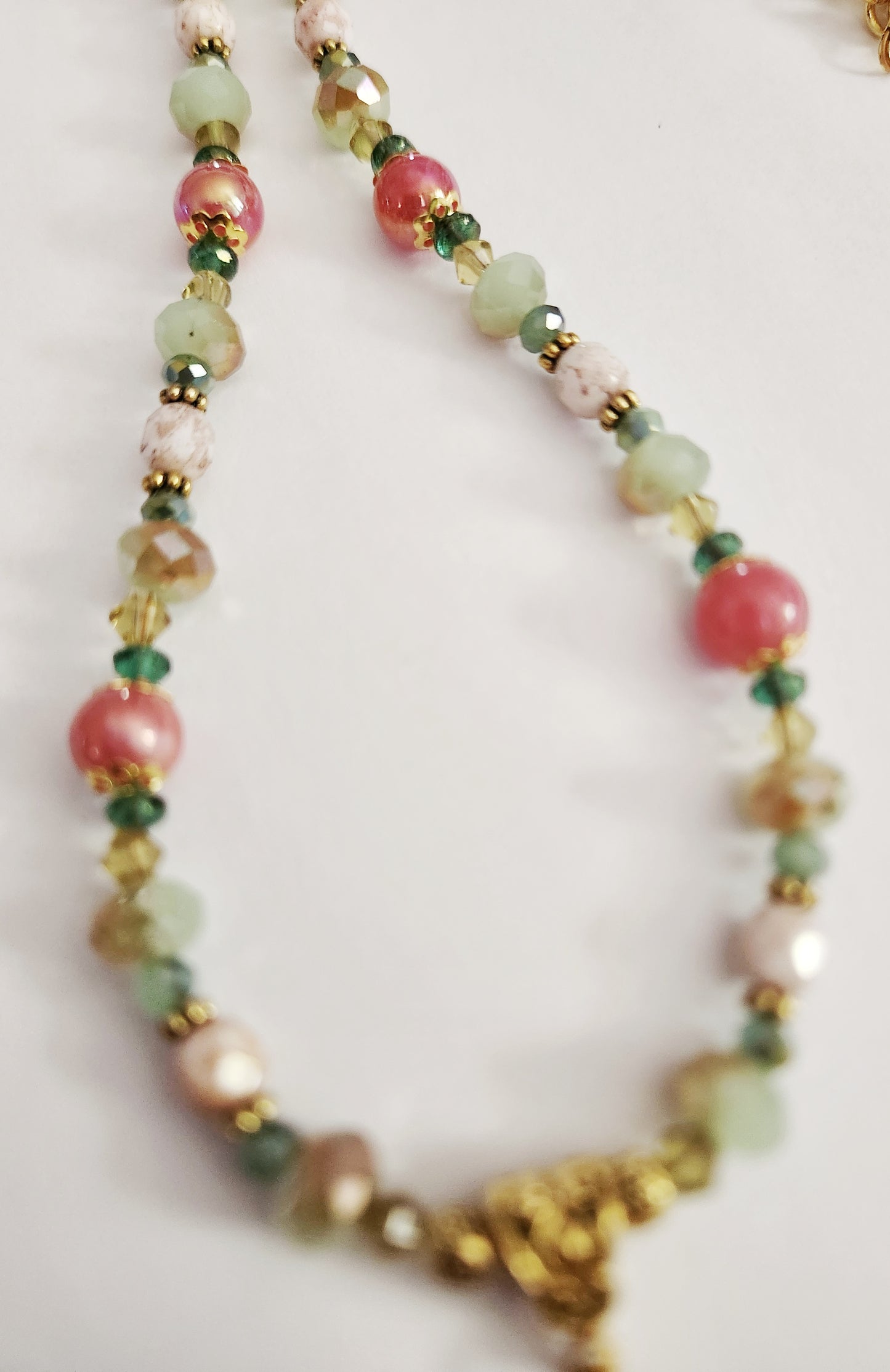 Gold fairy Jade gemstone necklace