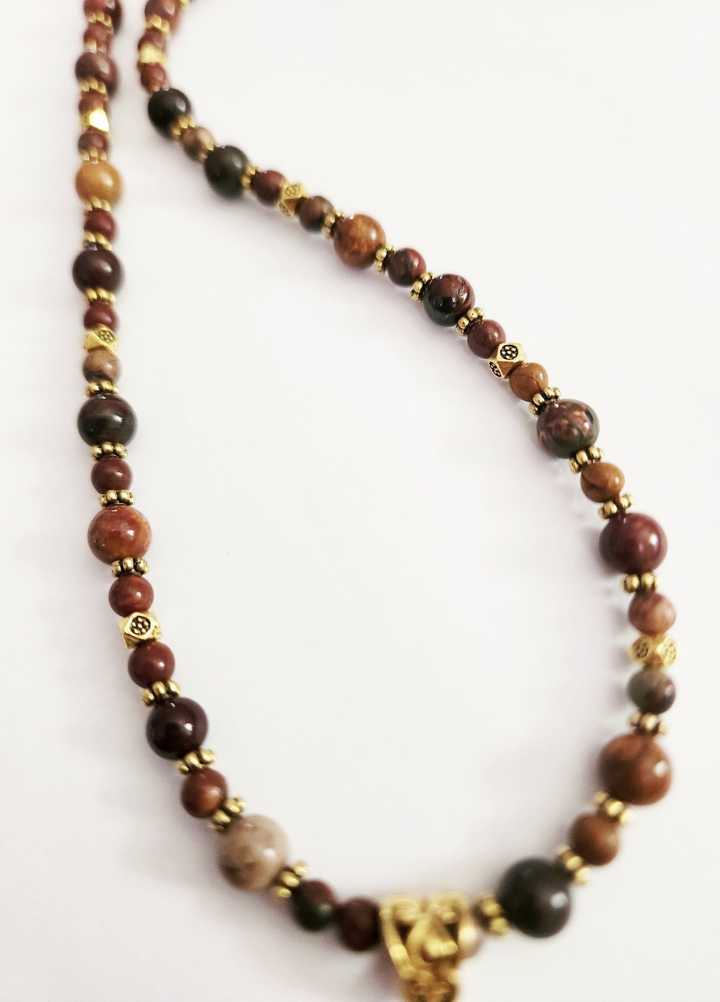 Gold leaf Jasper gemstone necklace