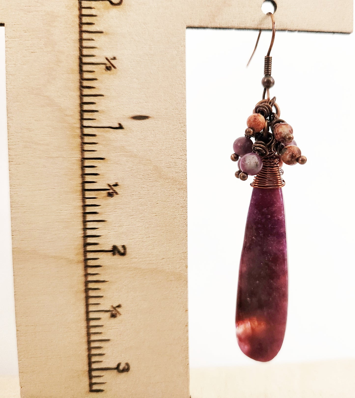 Lepidolite gemstone dangle earrings