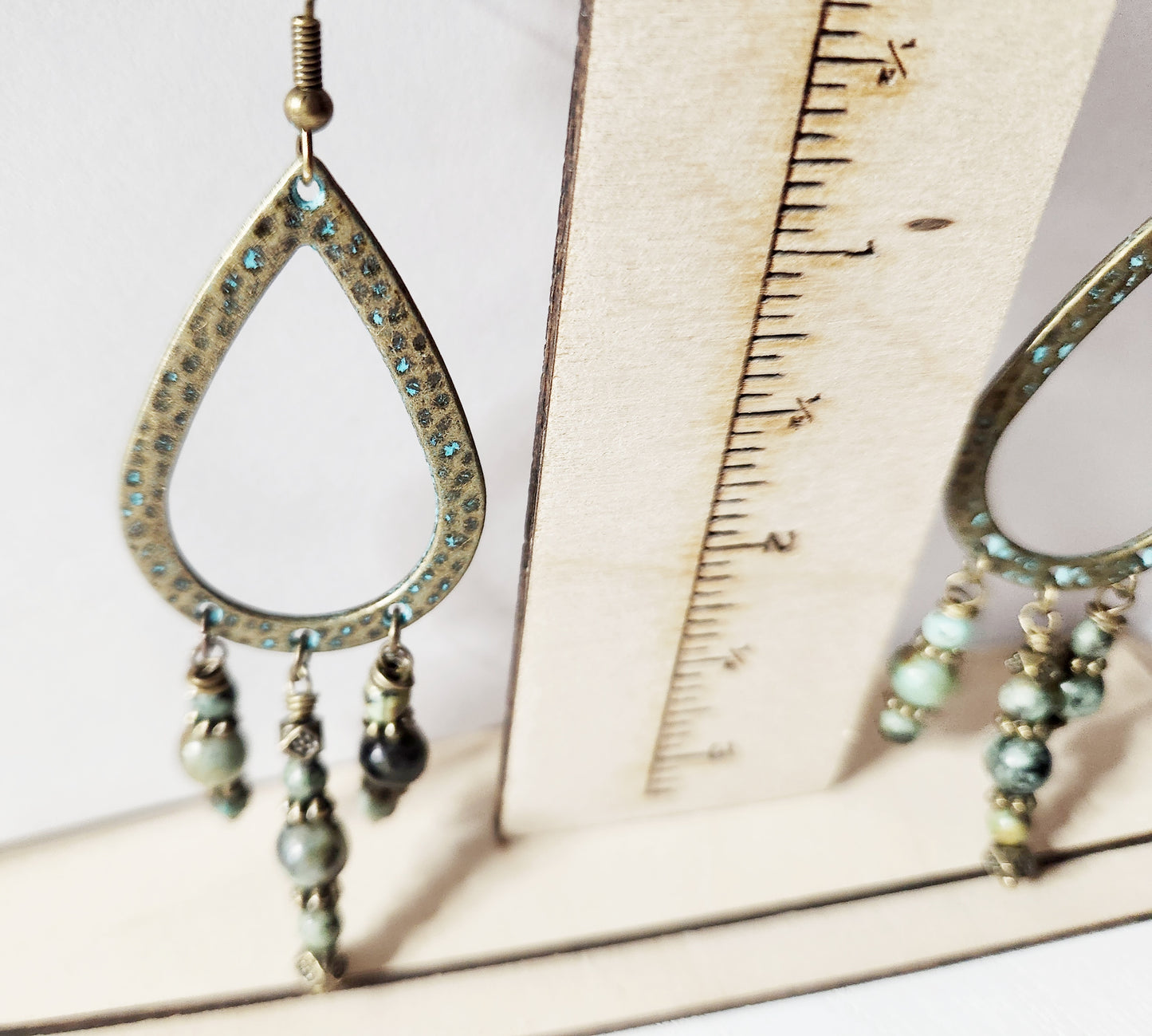 Brushed gold teardrop dangle earrings