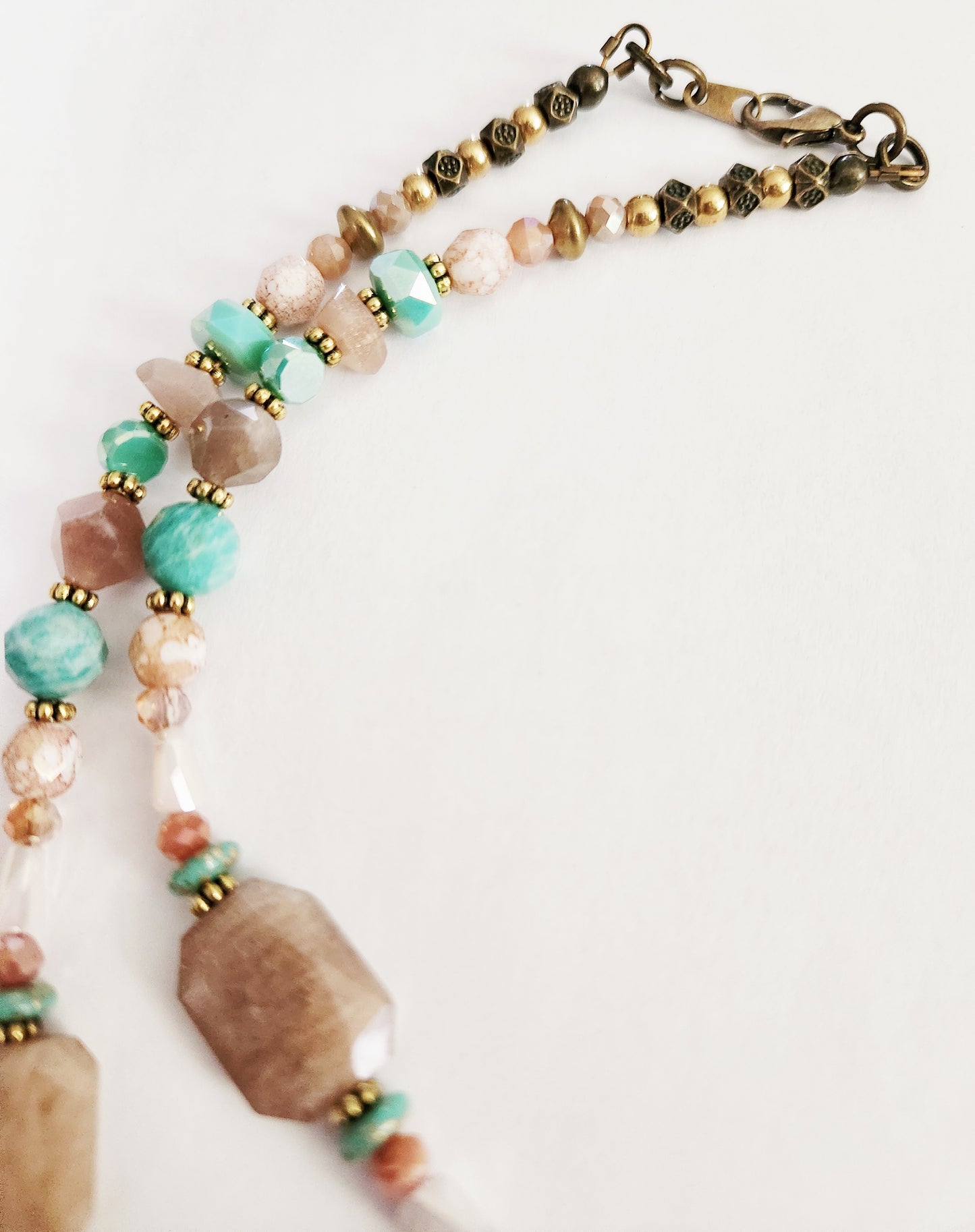Peach Moonstone gemstone necklace